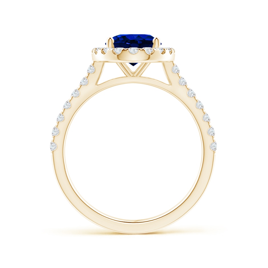 9x7mm AAAA Oval Sapphire Halo Ring with Diamond Accents in Yellow Gold side 199