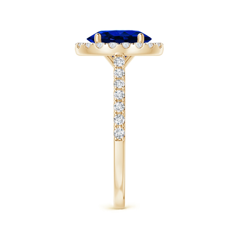 9x7mm AAAA Oval Sapphire Halo Ring with Diamond Accents in Yellow Gold side 299