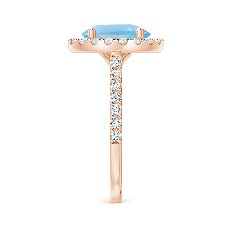 10x8mm A Prong-Set Oval Swiss Blue Topaz Halo Ring with Diamond Accents in 18K Rose Gold side 299