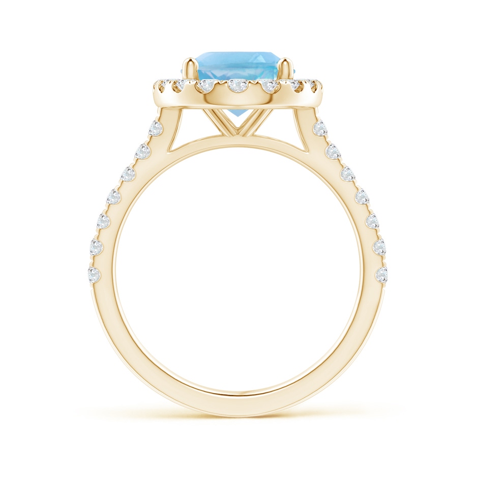 10x8mm A Prong-Set Oval Swiss Blue Topaz Halo Ring with Diamond Accents in 18K Yellow Gold side 199