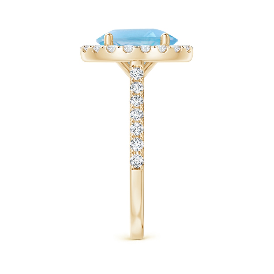 10x8mm A Prong-Set Oval Swiss Blue Topaz Halo Ring with Diamond Accents in 18K Yellow Gold side 299