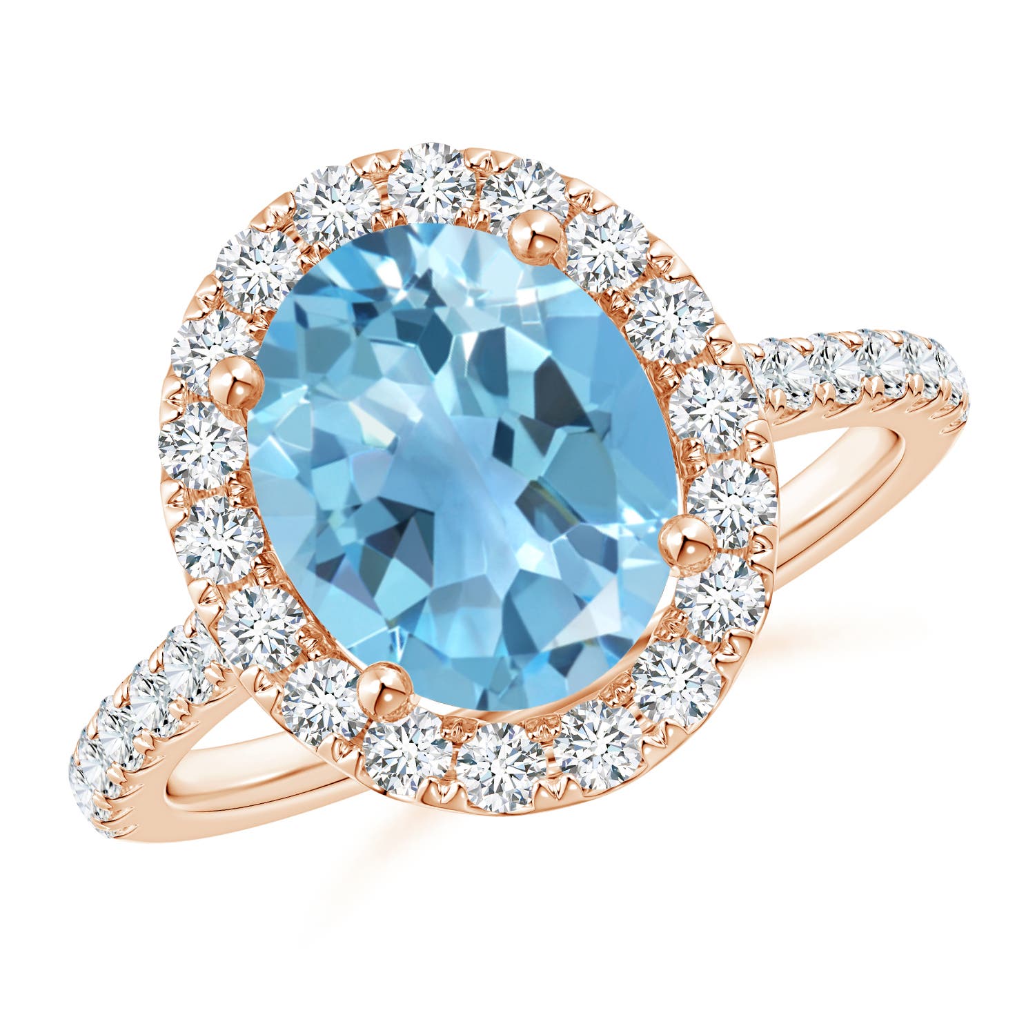 A - Swiss Blue Topaz / 3.92 CT / 14 KT Rose Gold