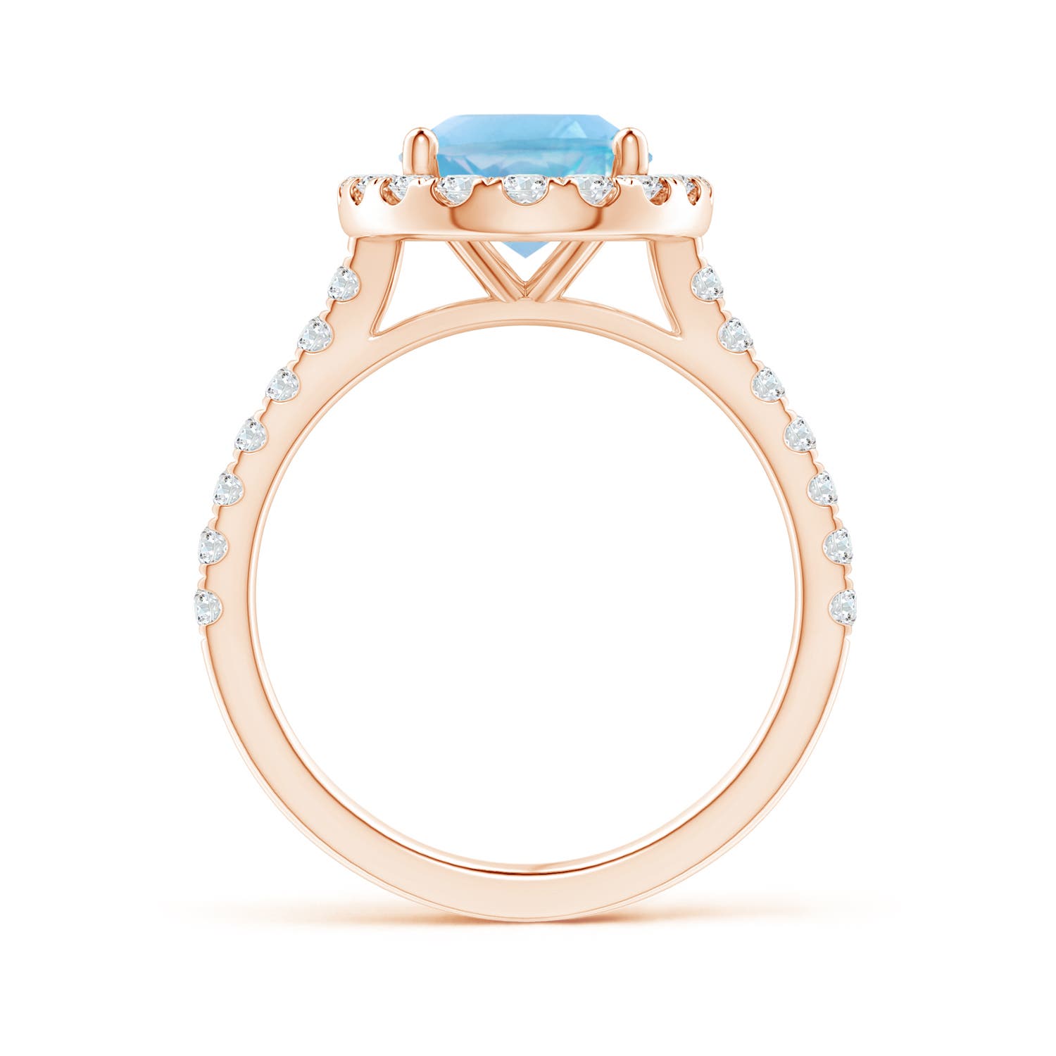 A - Swiss Blue Topaz / 3.92 CT / 14 KT Rose Gold