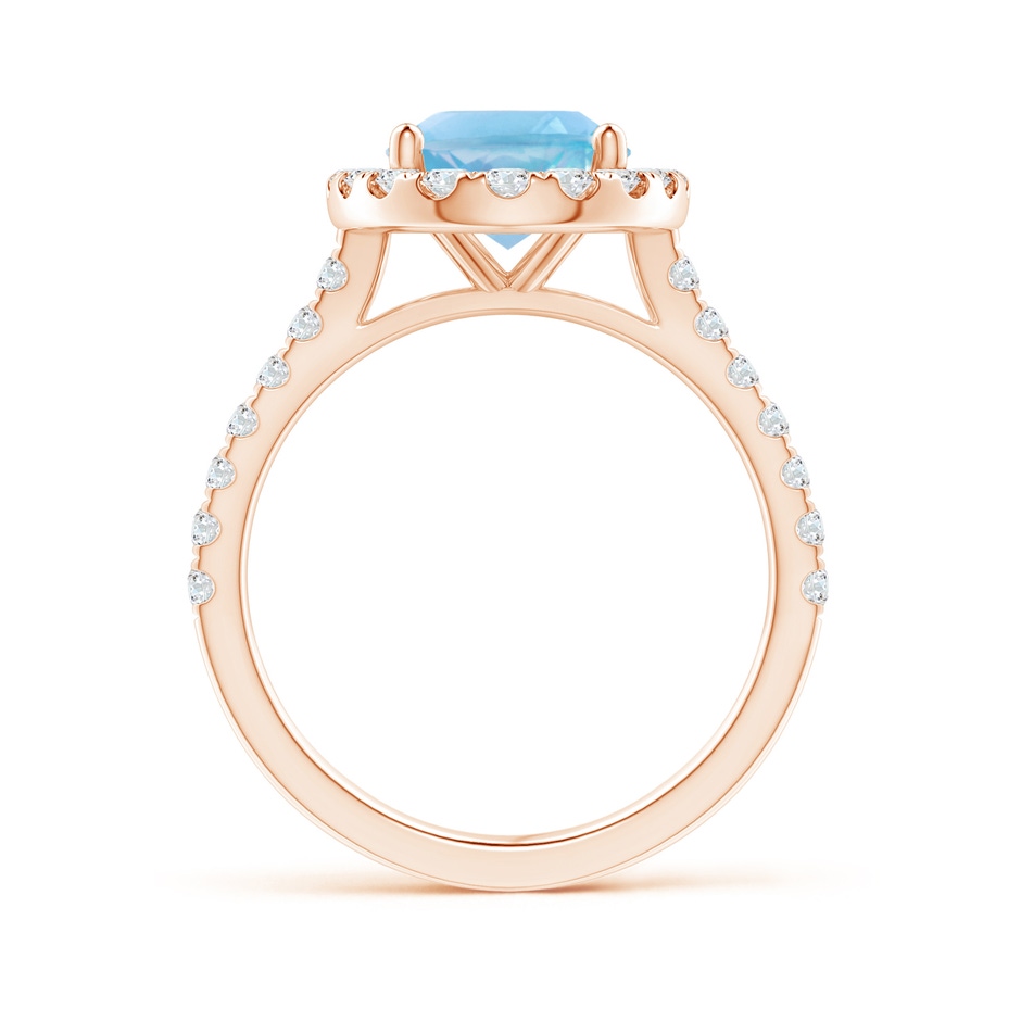 10x8mm A Prong-Set Oval Swiss Blue Topaz Halo Ring with Diamond Accents in Rose Gold side 199