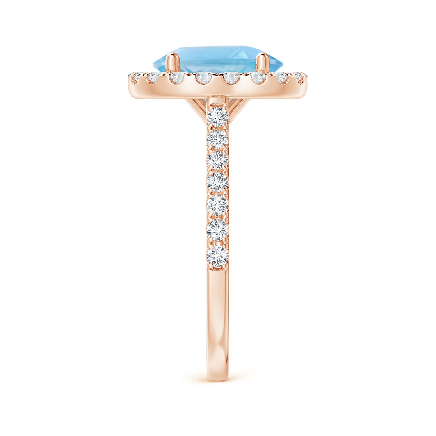 A - Swiss Blue Topaz / 3.92 CT / 14 KT Rose Gold