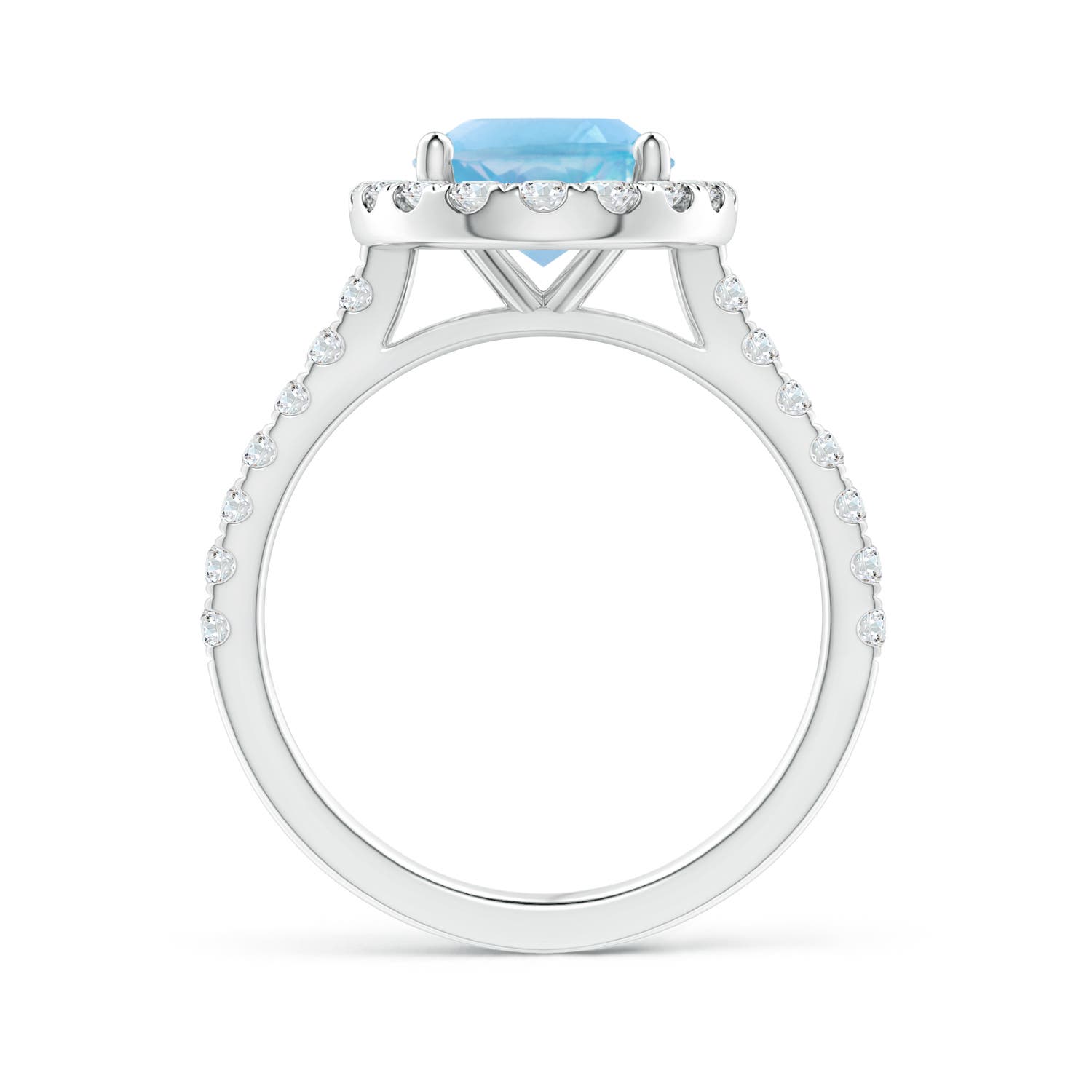 A - Swiss Blue Topaz / 3.92 CT / 14 KT White Gold