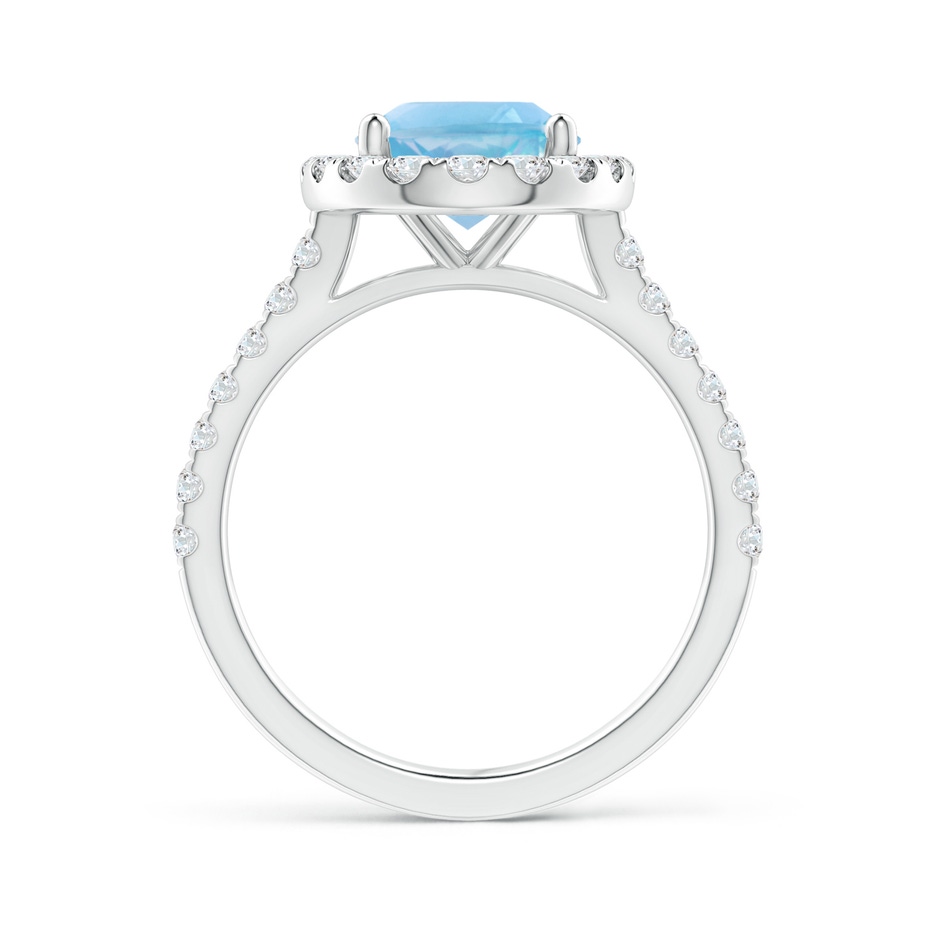 10x8mm A Prong-Set Oval Swiss Blue Topaz Halo Ring with Diamond Accents in White Gold side 199