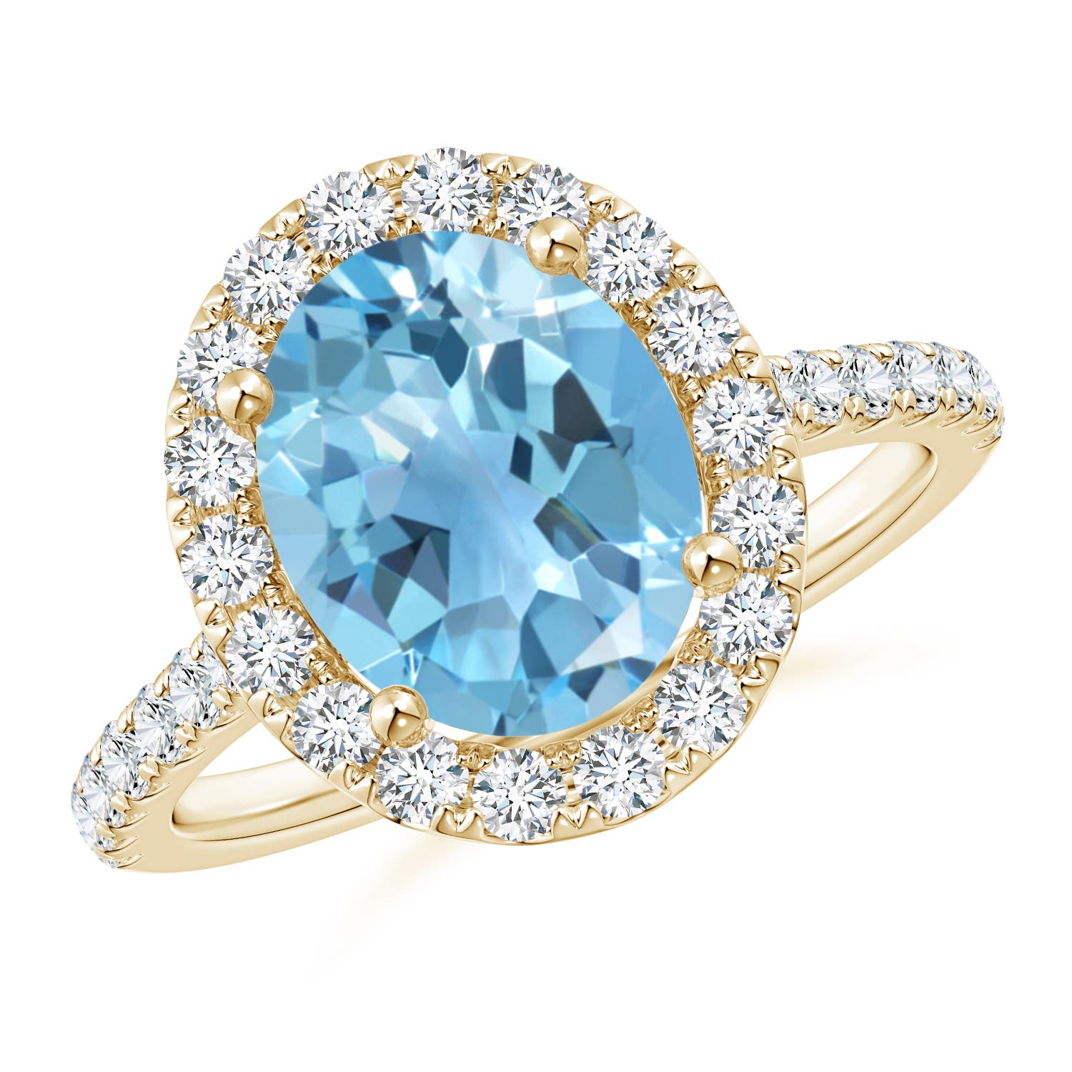 A - Swiss Blue Topaz / 3.92 CT / 14 KT Yellow Gold