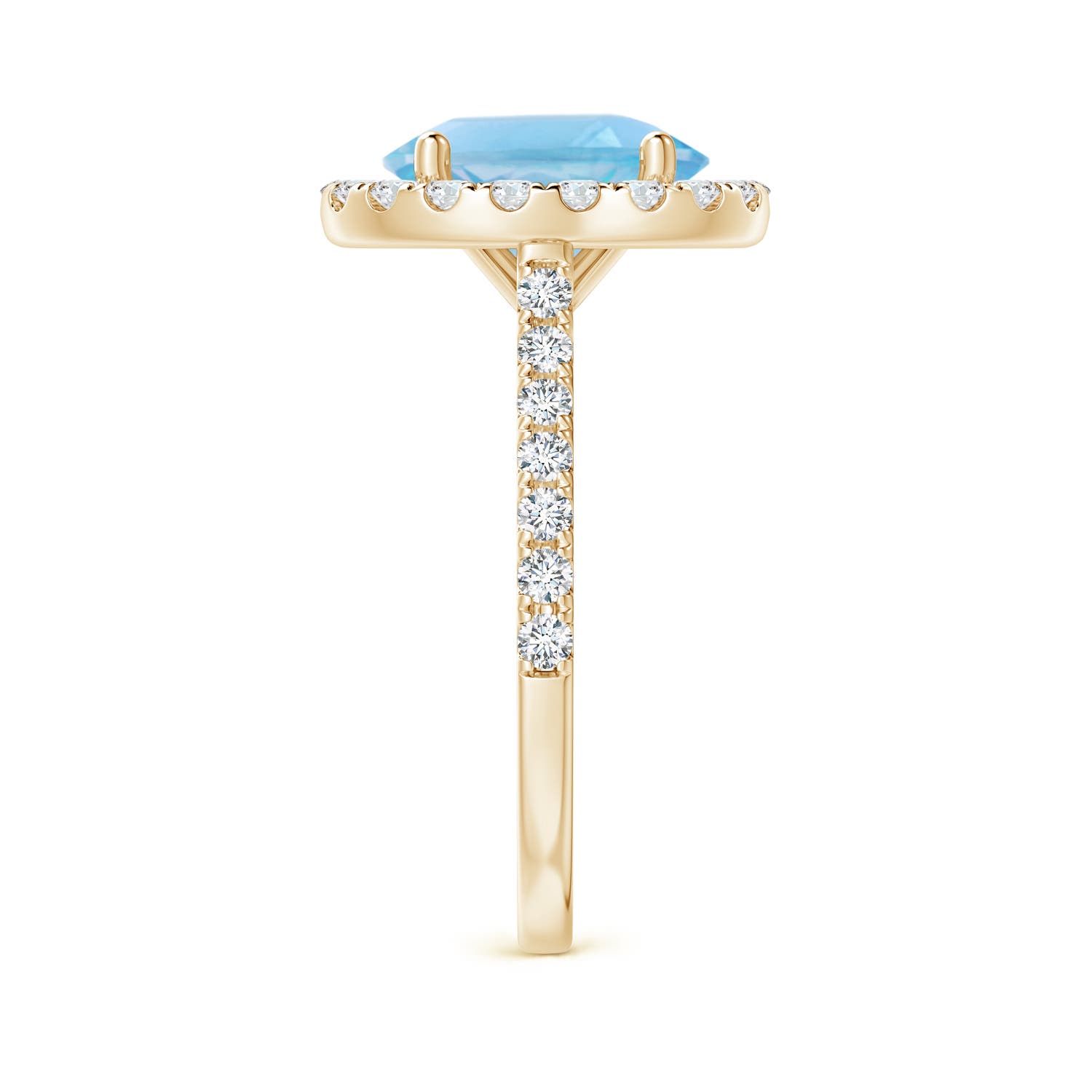 A - Swiss Blue Topaz / 3.92 CT / 14 KT Yellow Gold