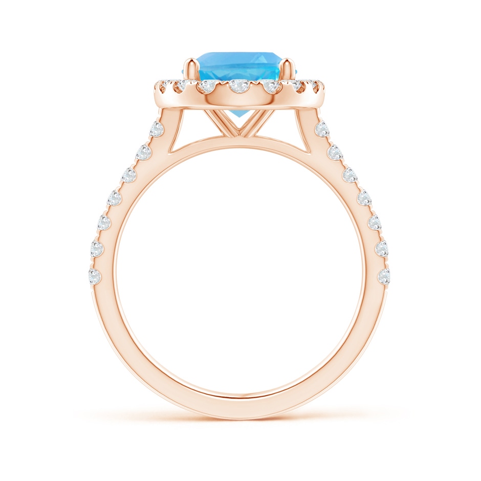 10x8mm AA Prong-Set Oval Swiss Blue Topaz Halo Ring with Diamond Accents in Rose Gold side 199