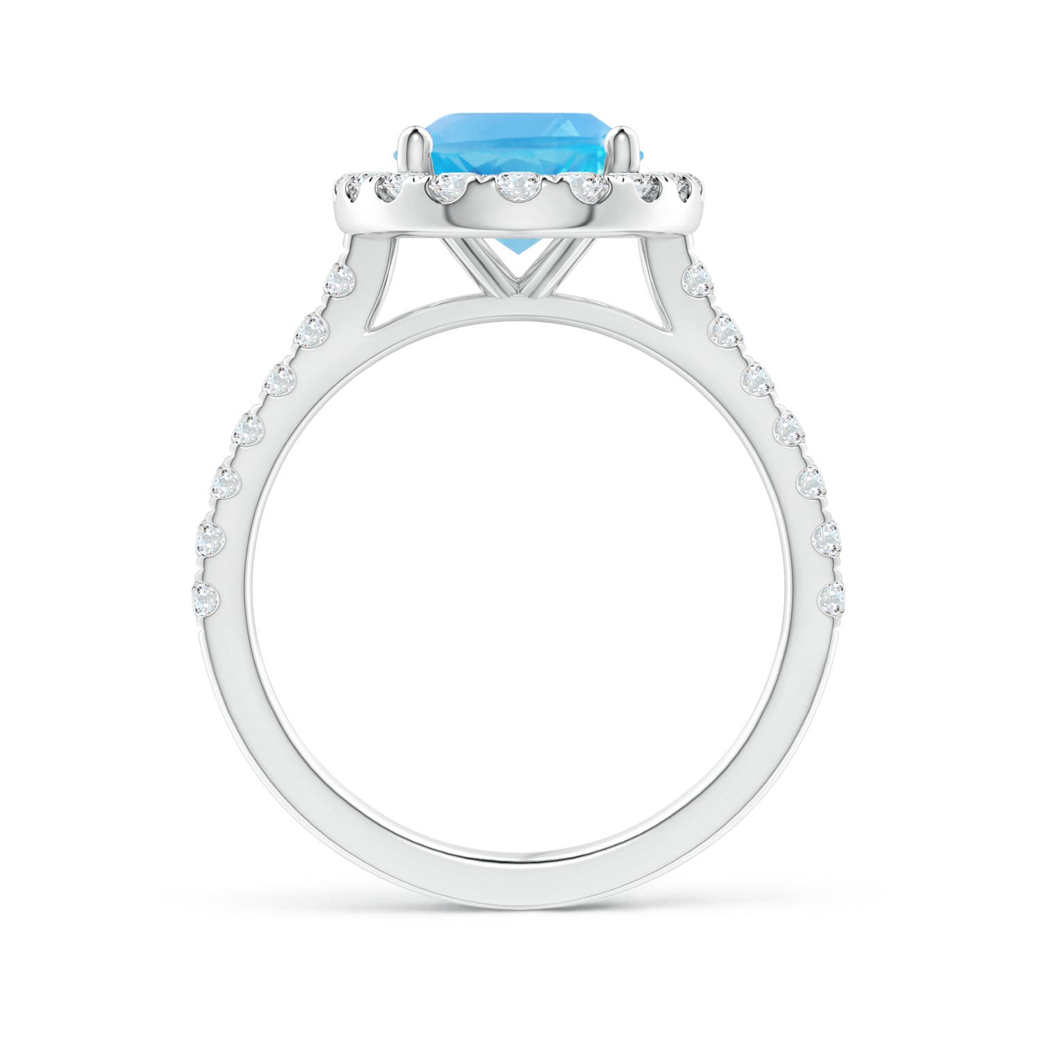 AA - Swiss Blue Topaz / 3.92 CT / 14 KT White Gold