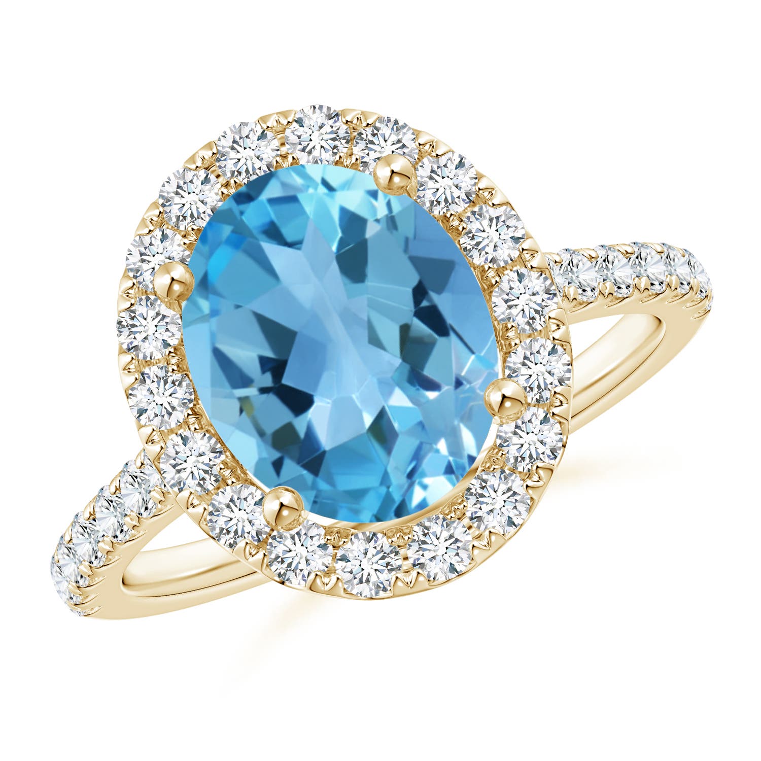 AA - Swiss Blue Topaz / 3.92 CT / 14 KT Yellow Gold