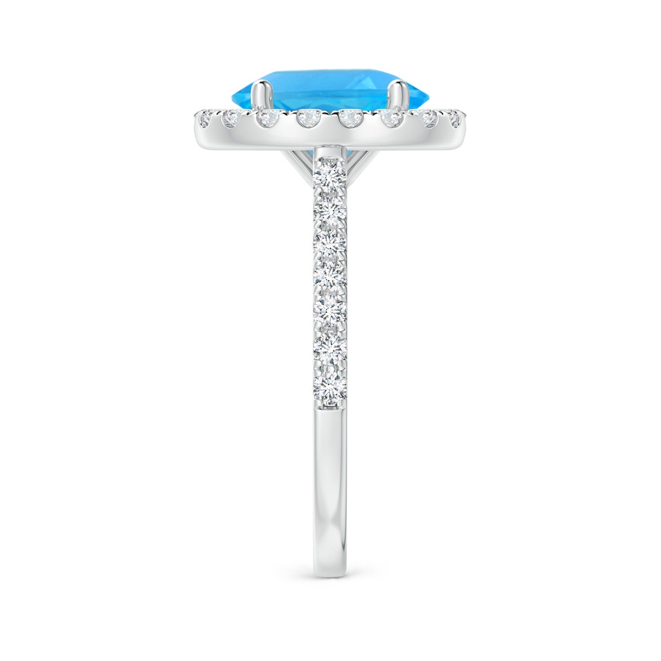 10x8mm AAA Prong-Set Oval Swiss Blue Topaz Halo Ring with Diamond Accents in P950 Platinum side 299
