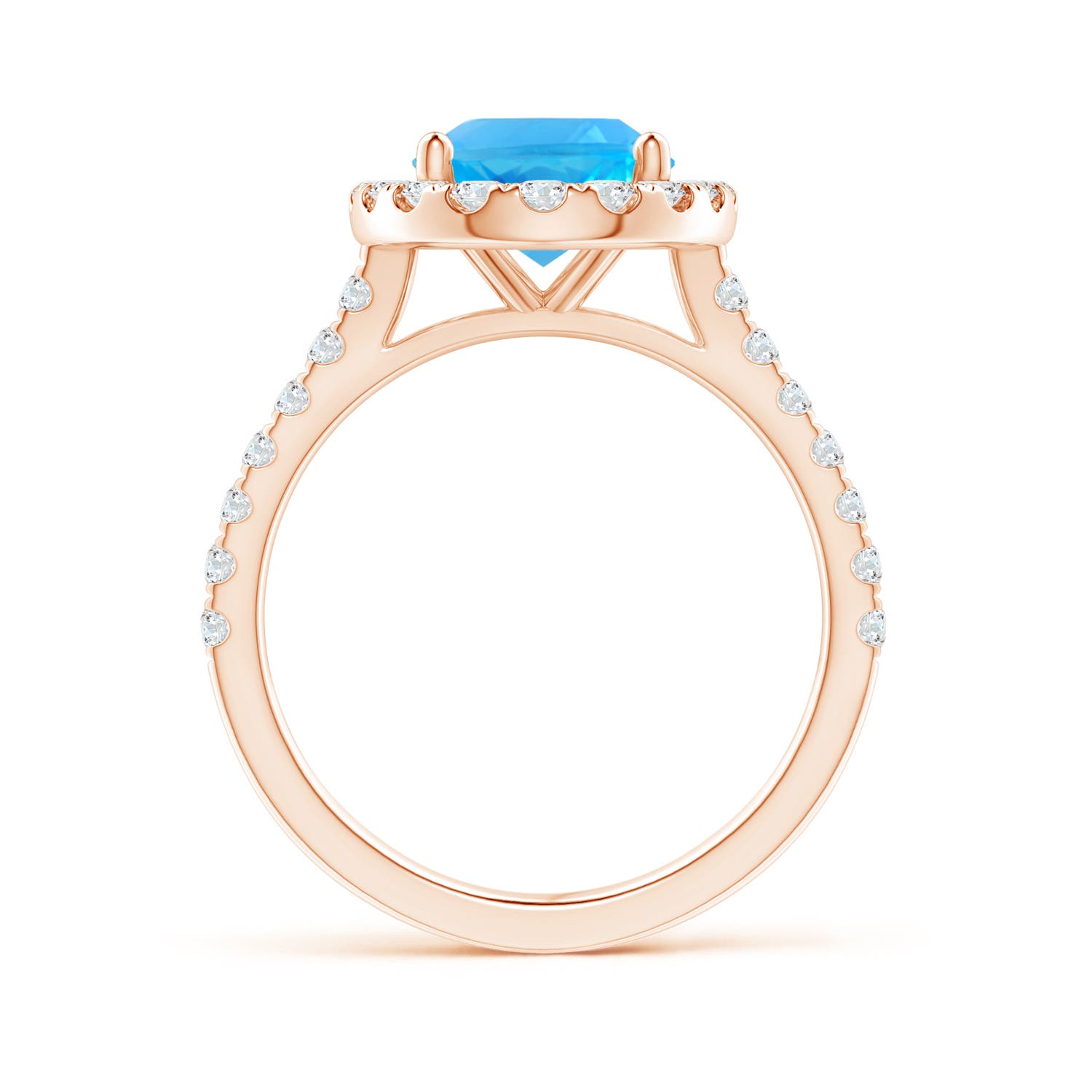 AAA - Swiss Blue Topaz / 3.92 CT / 14 KT Rose Gold