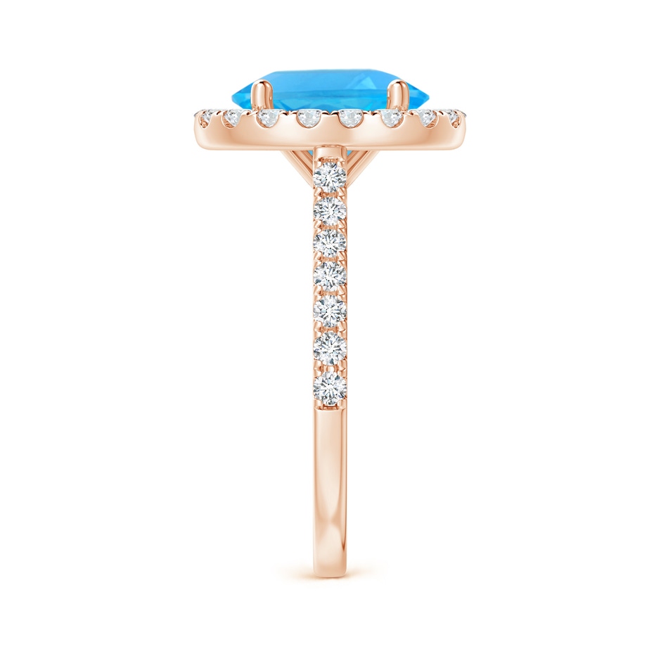 10x8mm AAA Prong-Set Oval Swiss Blue Topaz Halo Ring with Diamond Accents in Rose Gold side 299