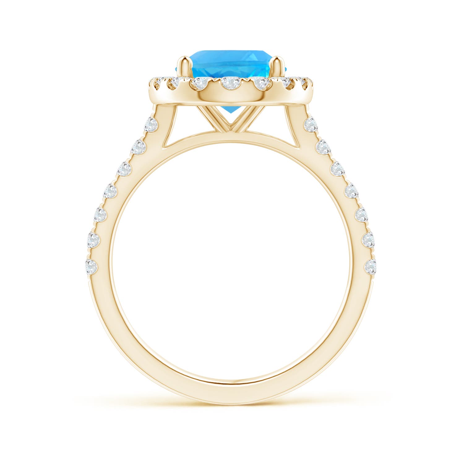 AAA - Swiss Blue Topaz / 3.92 CT / 14 KT Yellow Gold