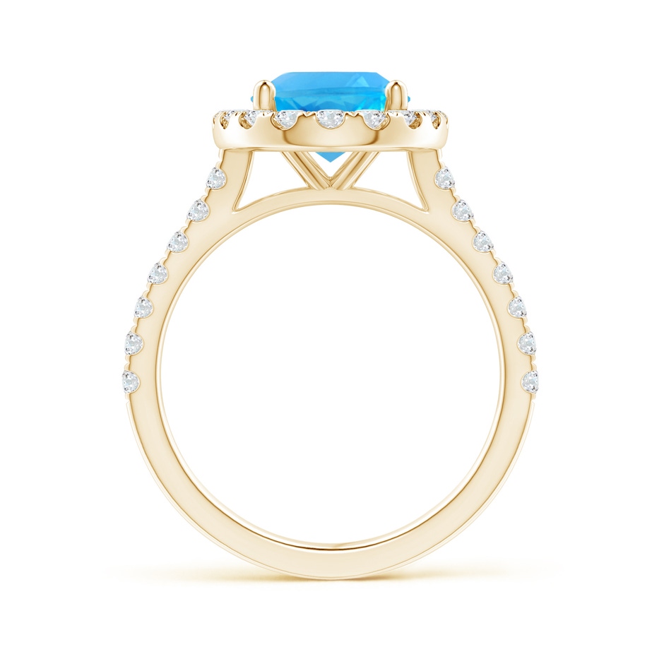 10x8mm AAA Prong-Set Oval Swiss Blue Topaz Halo Ring with Diamond Accents in Yellow Gold side 199
