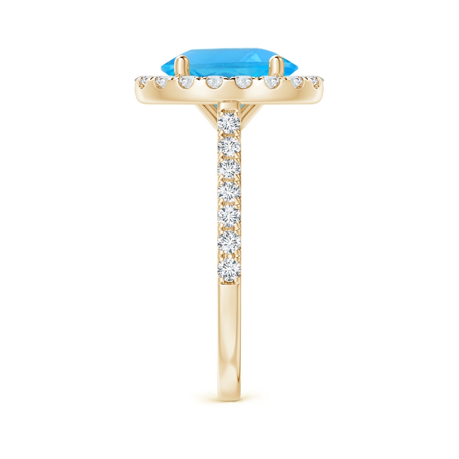 10x8mm AAA Prong-Set Oval Swiss Blue Topaz Halo Ring with Diamond Accents in Yellow Gold side 299