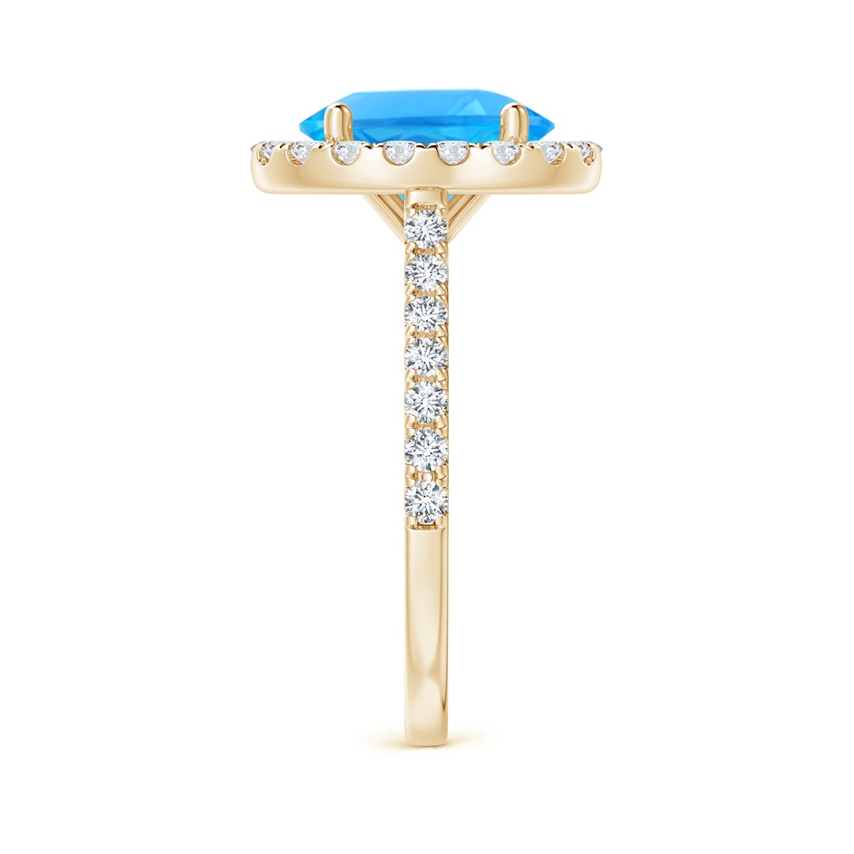 10x8mm AAAA Prong-Set Oval Swiss Blue Topaz Halo Ring with Diamond Accents in Yellow Gold side 299