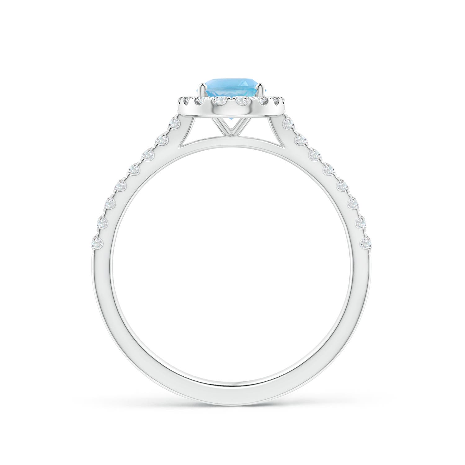 A - Swiss Blue Topaz / 1.21 CT / 14 KT White Gold