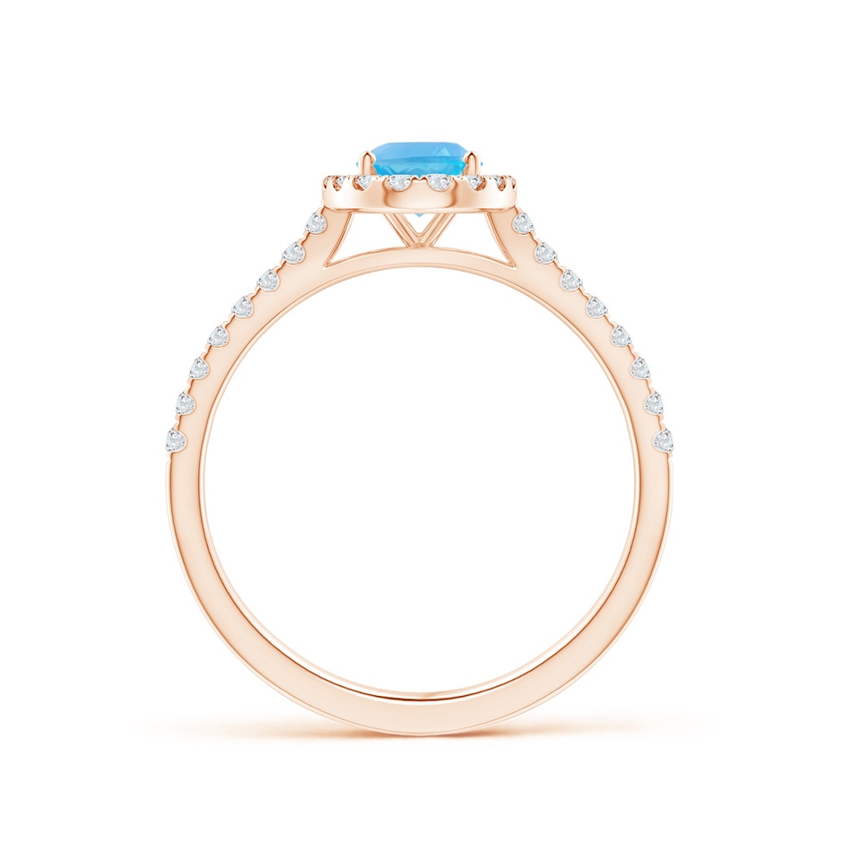 7x5mm AA Prong-Set Oval Swiss Blue Topaz Halo Ring with Diamond Accents in Rose Gold side 199