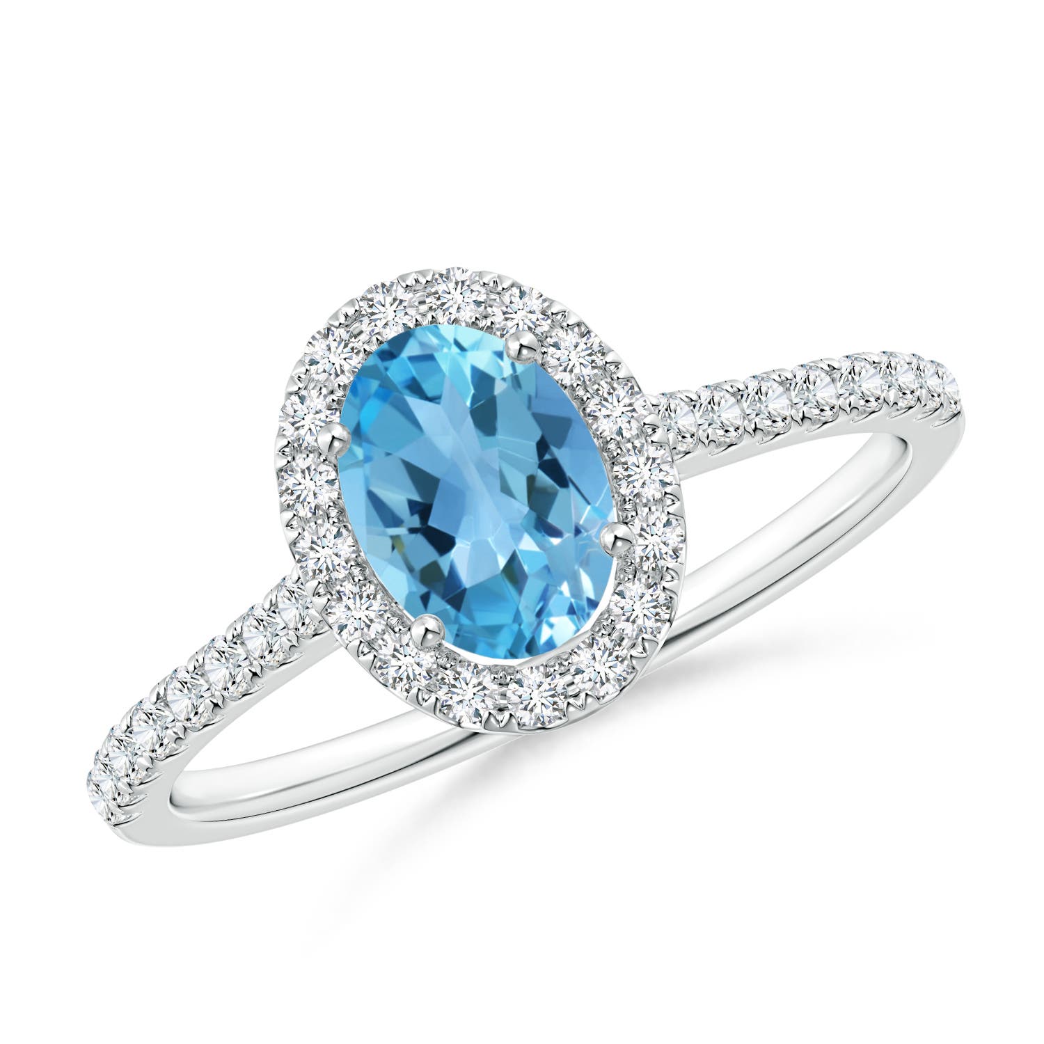 AA - Swiss Blue Topaz / 1.21 CT / 14 KT White Gold