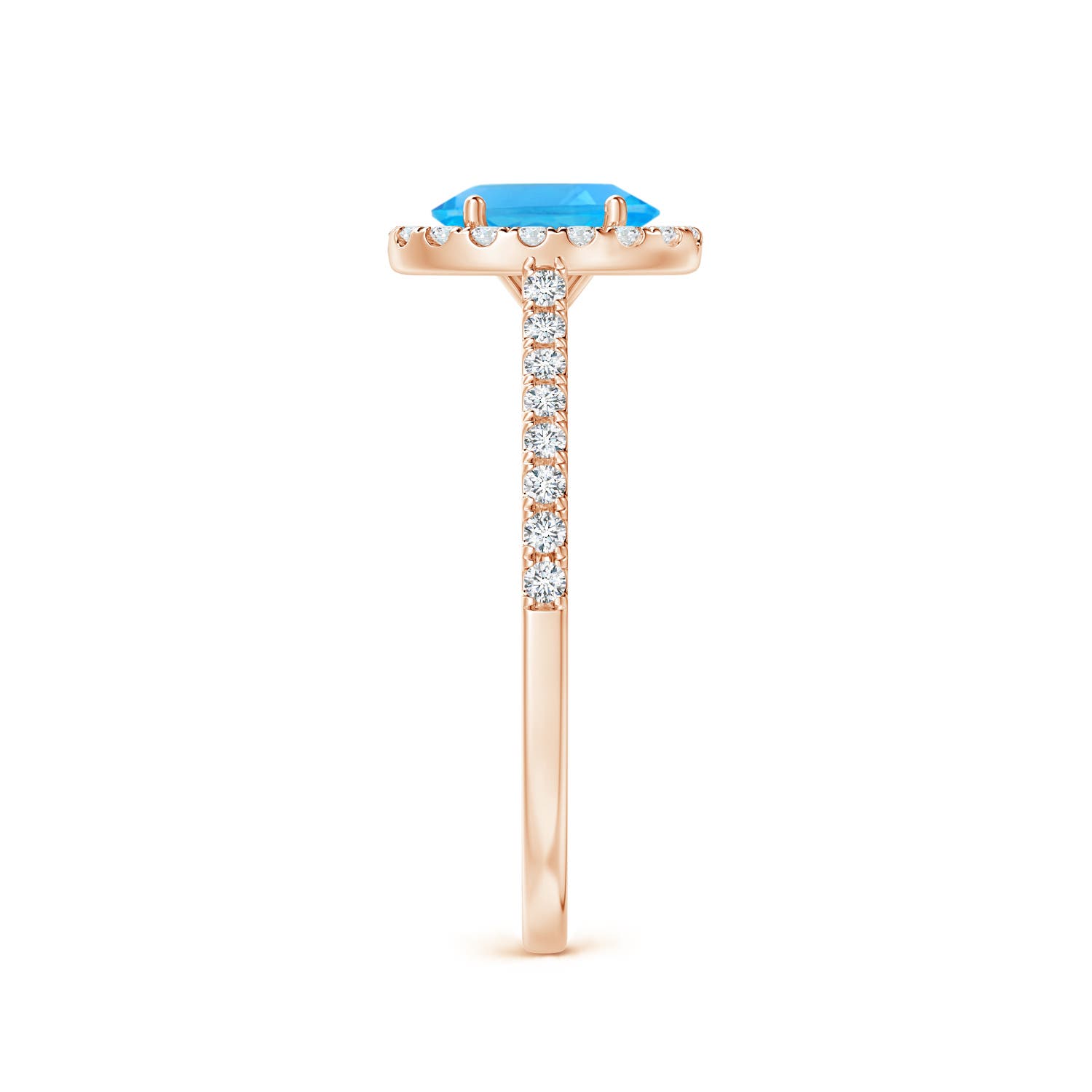 AAA - Swiss Blue Topaz / 1.21 CT / 14 KT Rose Gold