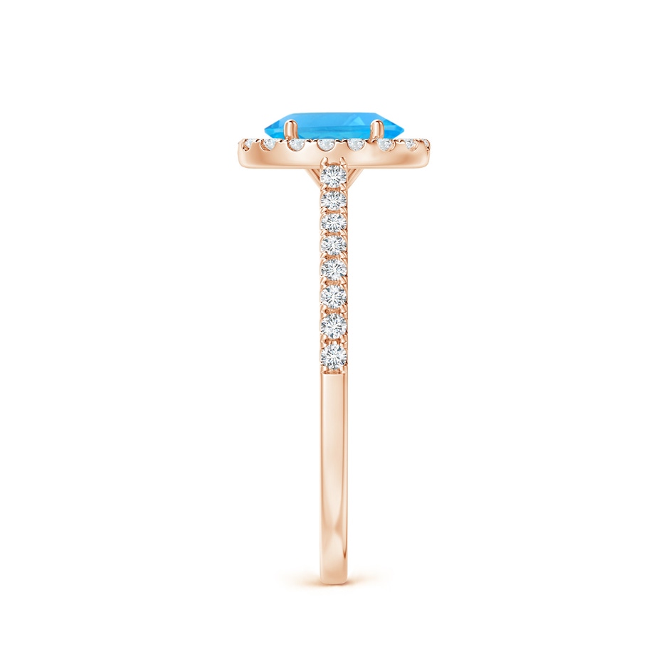 7x5mm AAA Prong-Set Oval Swiss Blue Topaz Halo Ring with Diamond Accents in Rose Gold side 299