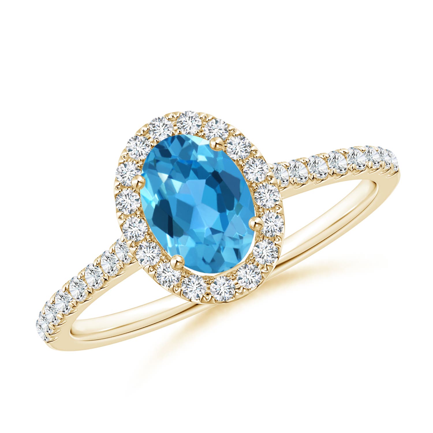 AAA - Swiss Blue Topaz / 1.21 CT / 14 KT Yellow Gold