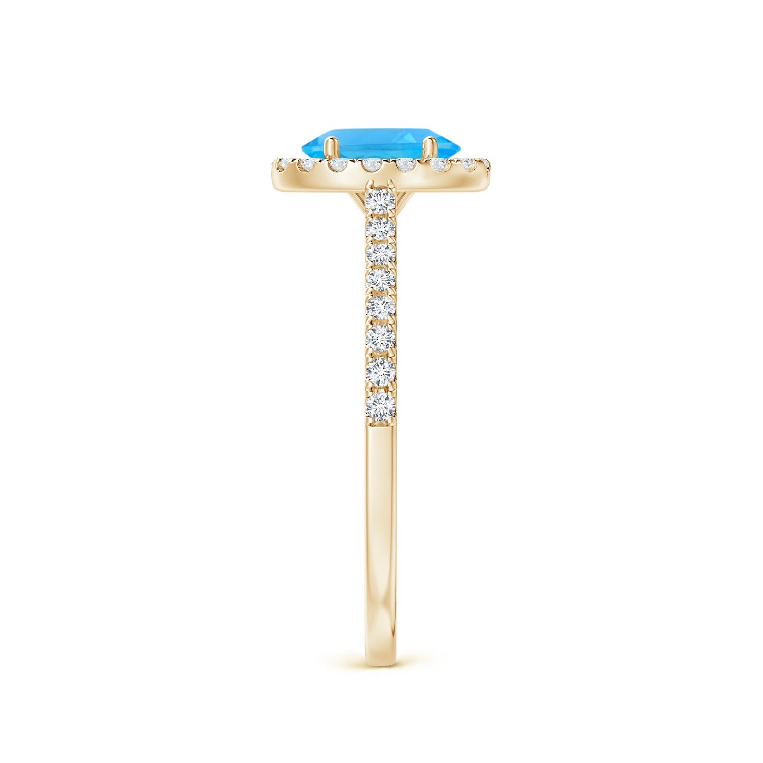 AAA - Swiss Blue Topaz / 1.21 CT / 14 KT Yellow Gold