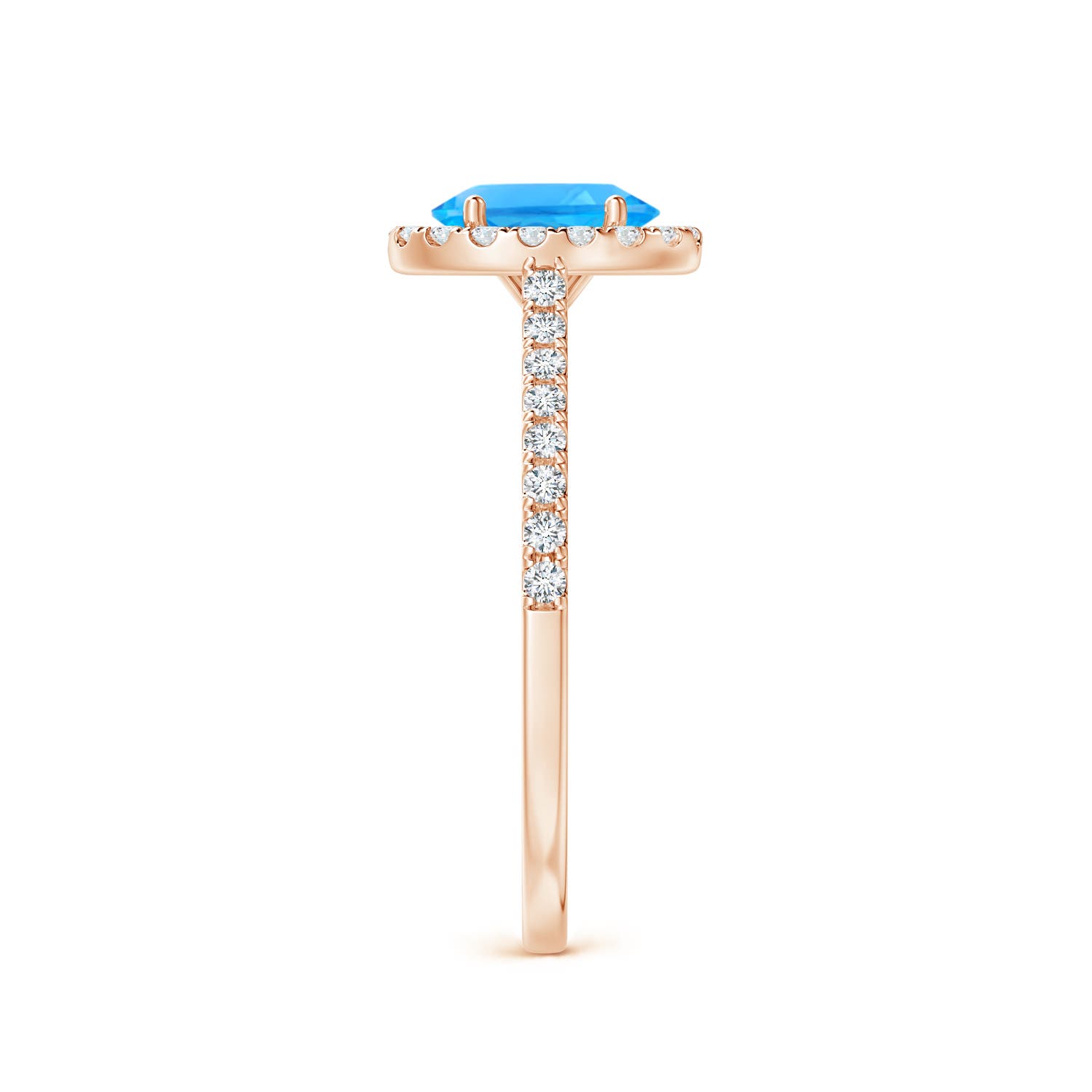 AAAA - Swiss Blue Topaz / 1.21 CT / 14 KT Rose Gold