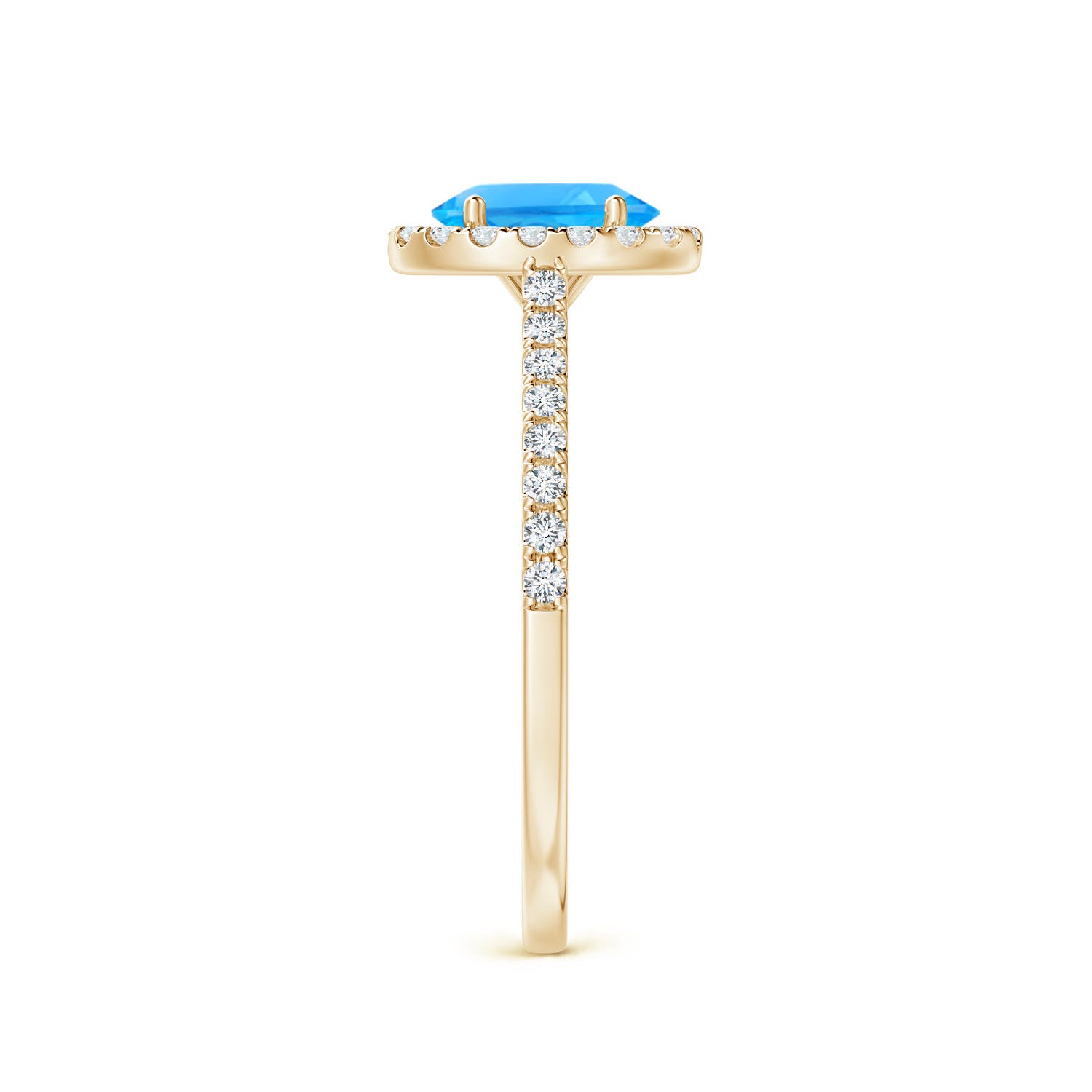 AAAA - Swiss Blue Topaz / 1.21 CT / 14 KT Yellow Gold