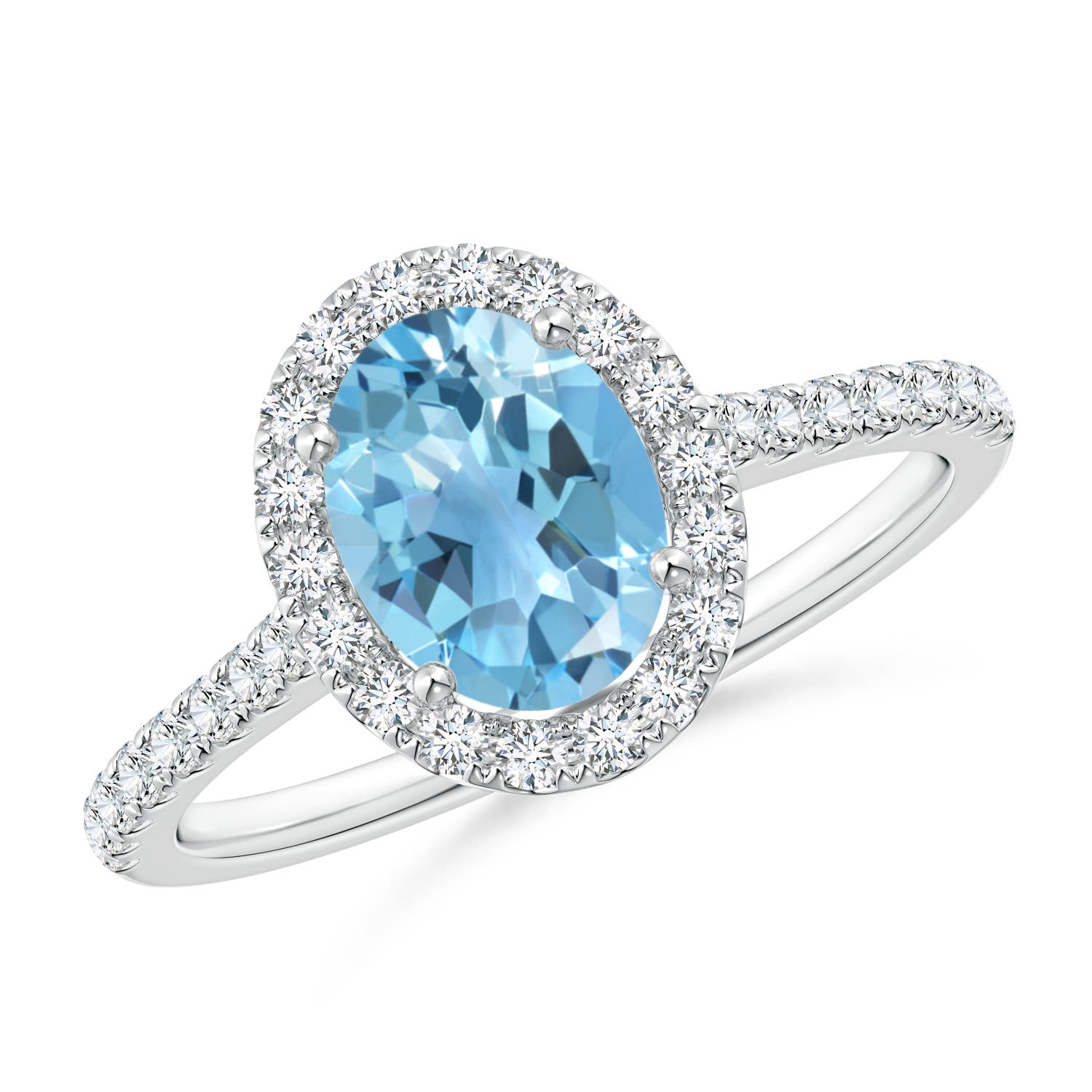 A - Swiss Blue Topaz / 1.84 CT / 14 KT White Gold