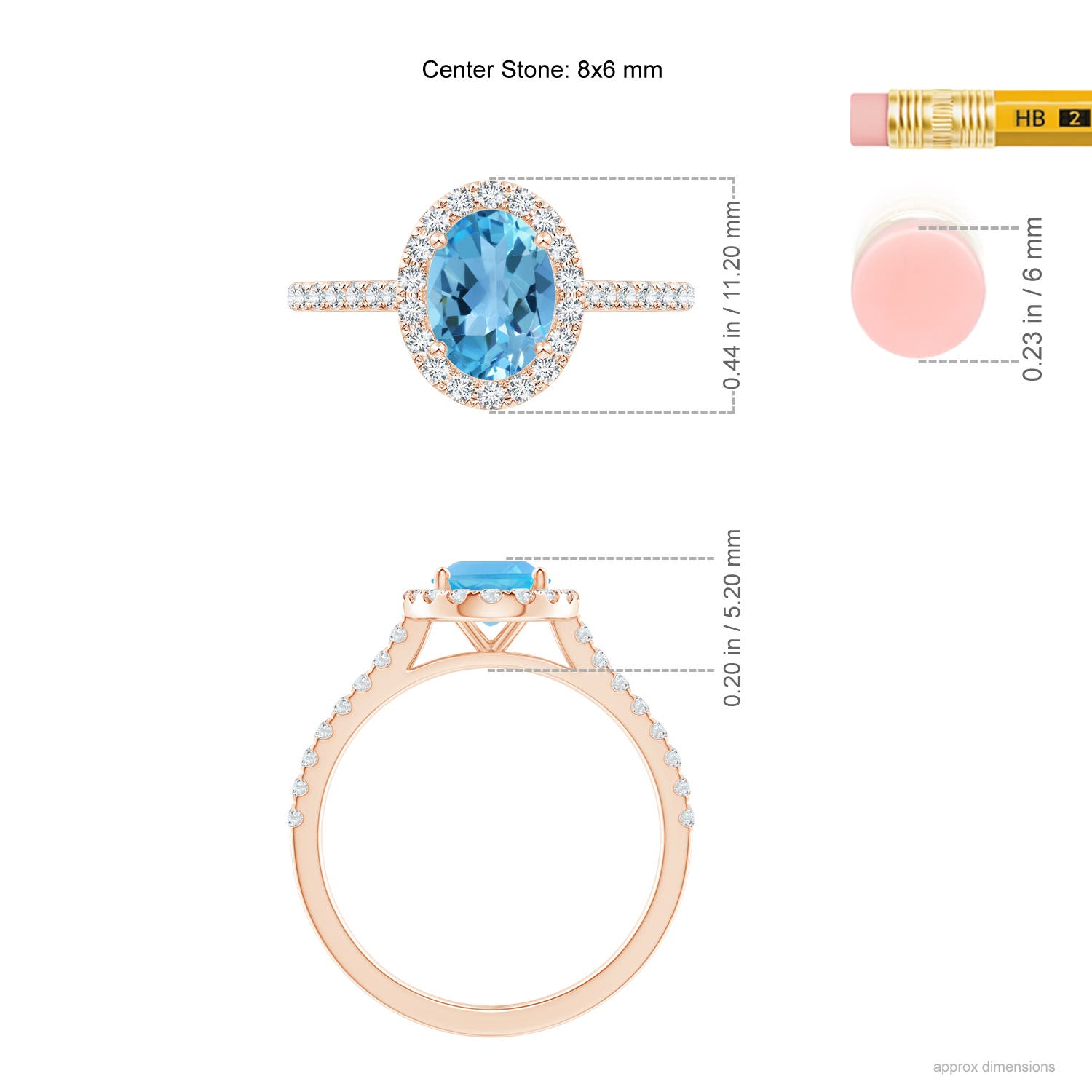 AA - Swiss Blue Topaz / 1.84 CT / 14 KT Rose Gold