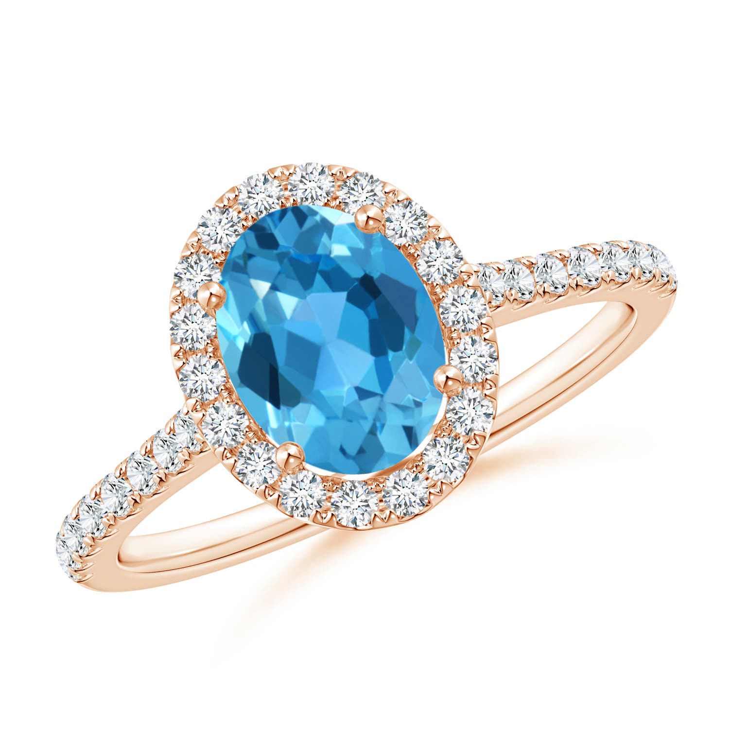 AAA - Swiss Blue Topaz / 1.84 CT / 14 KT Rose Gold