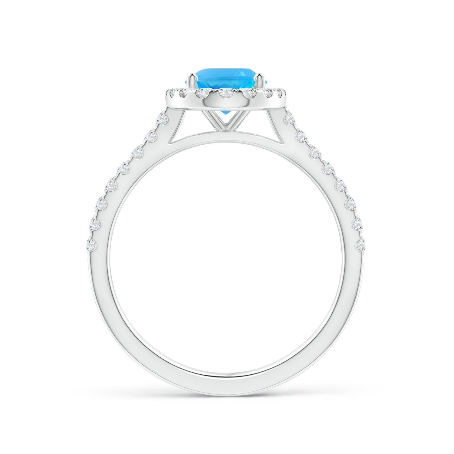 AAA - Swiss Blue Topaz / 1.84 CT / 14 KT White Gold