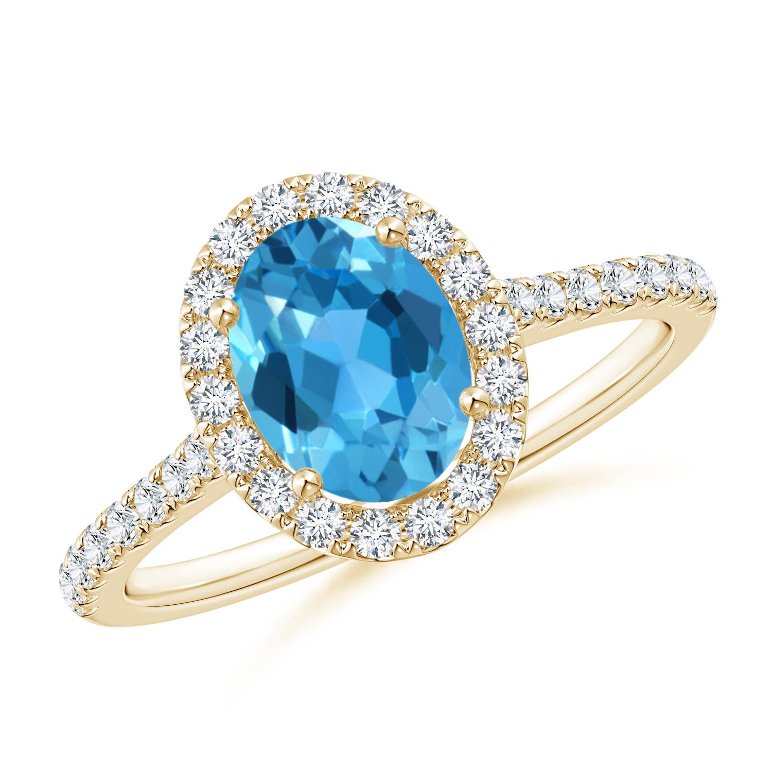 AAA - Swiss Blue Topaz / 1.84 CT / 14 KT Yellow Gold