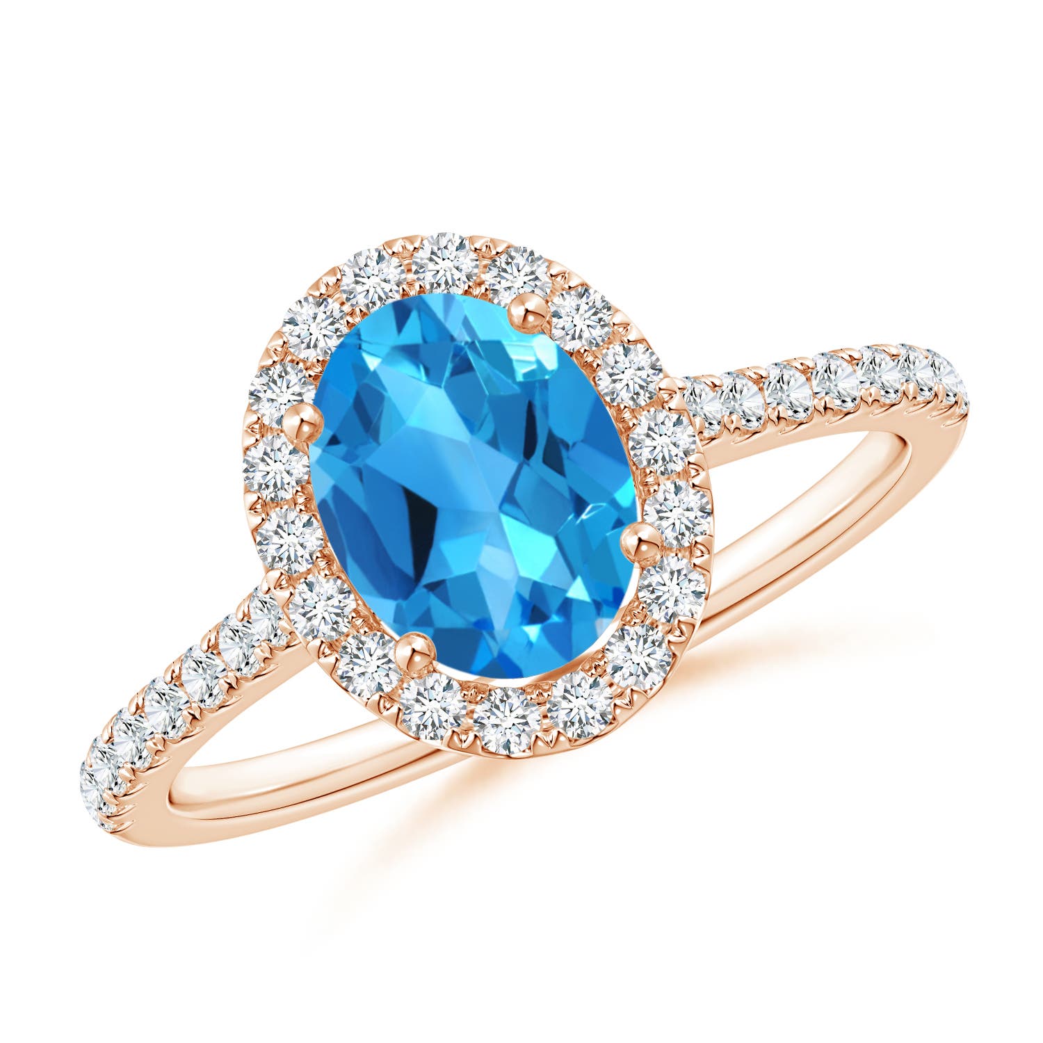 AAAA - Swiss Blue Topaz / 1.84 CT / 14 KT Rose Gold