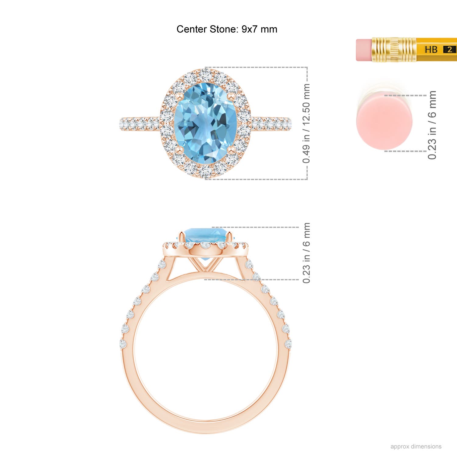 A - Swiss Blue Topaz / 2.7 CT / 14 KT Rose Gold