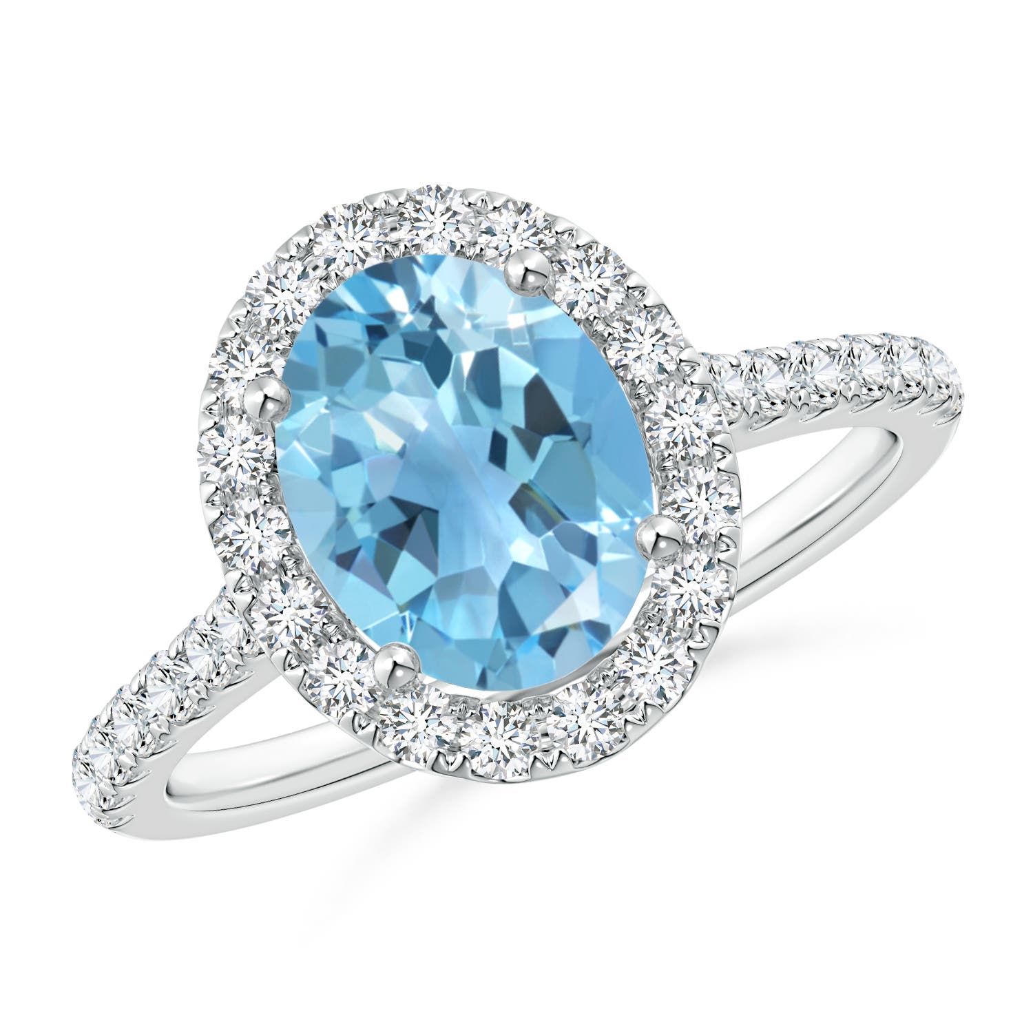 A - Swiss Blue Topaz / 2.7 CT / 14 KT White Gold