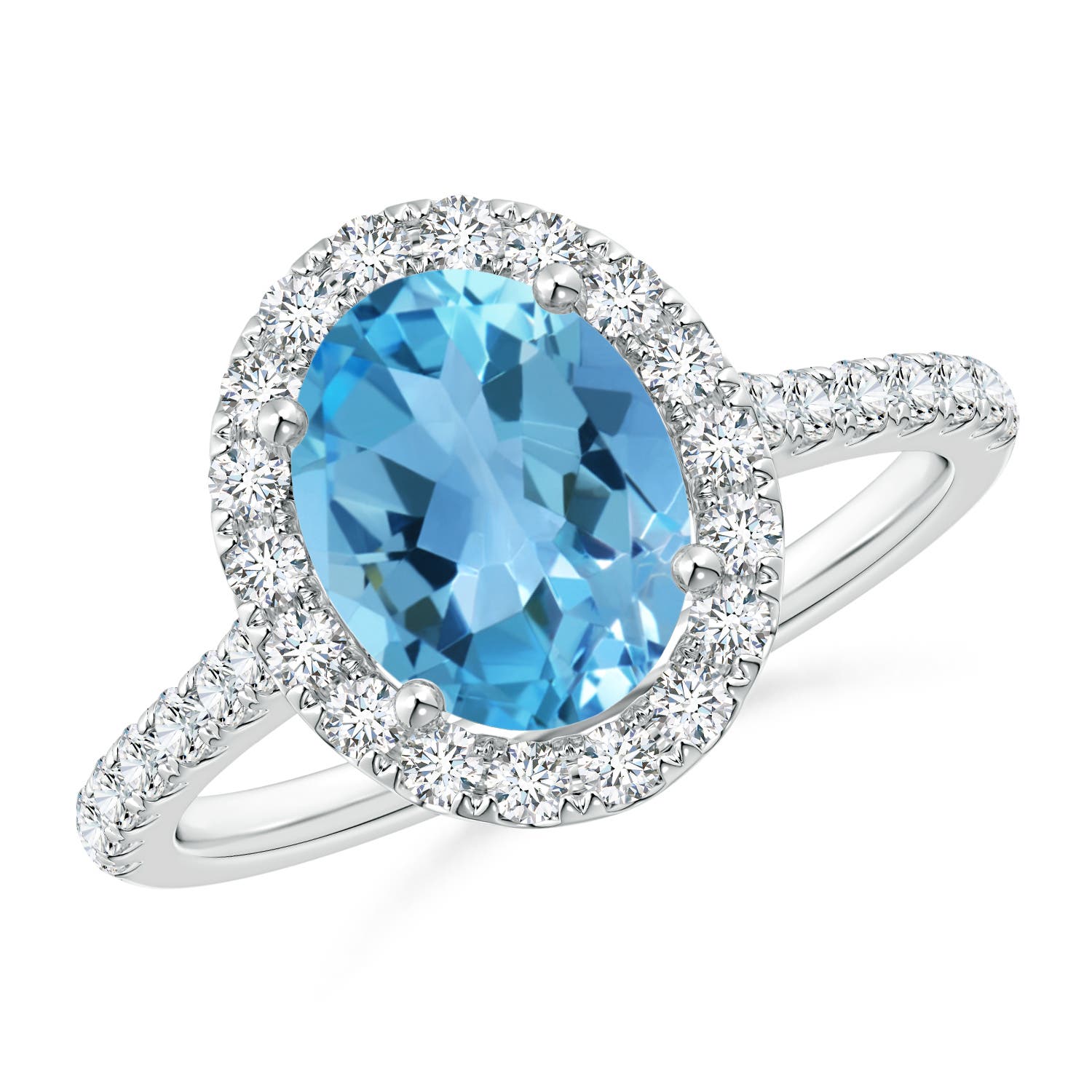 AA - Swiss Blue Topaz / 2.7 CT / 14 KT White Gold