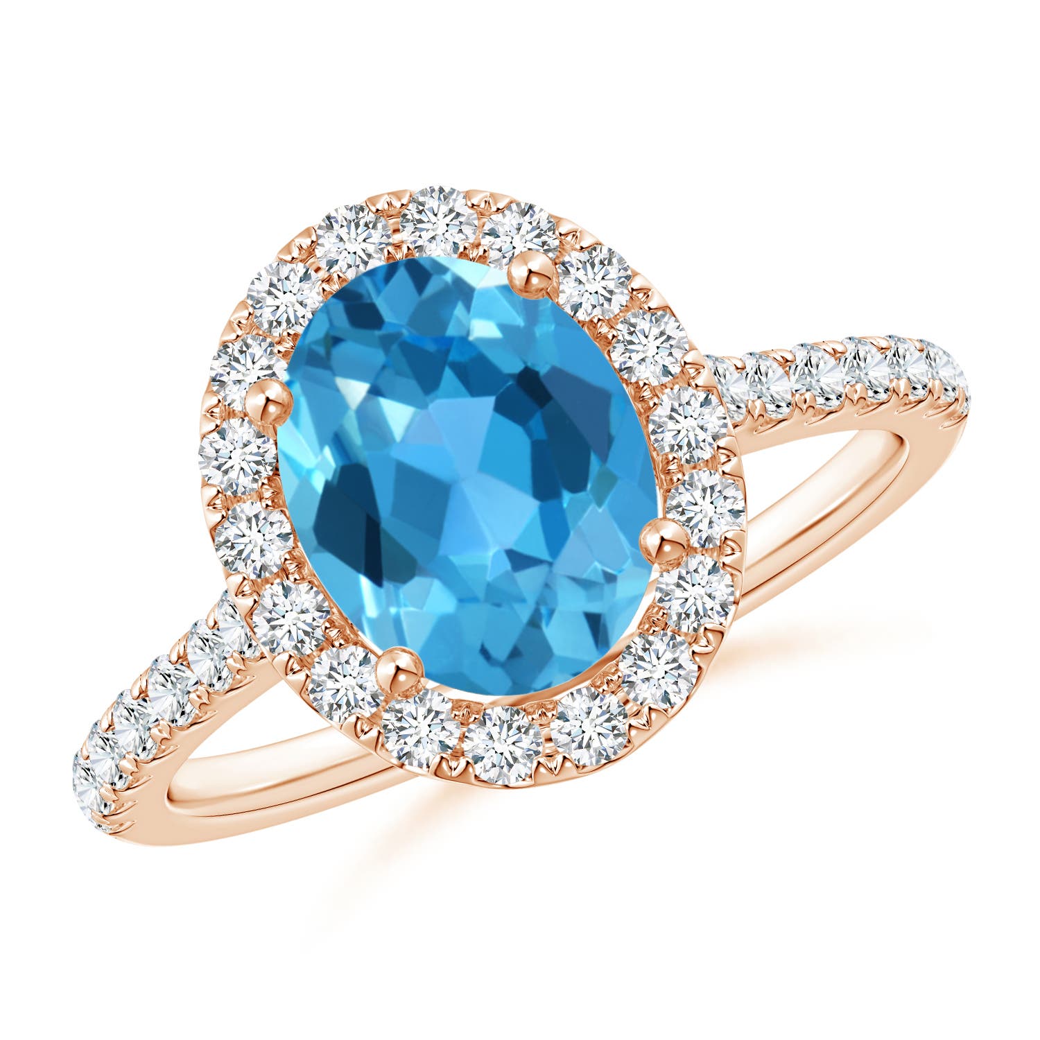 AAA - Swiss Blue Topaz / 2.7 CT / 14 KT Rose Gold