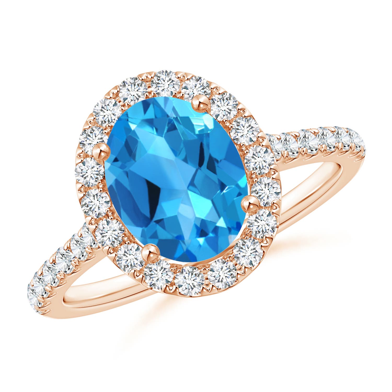 AAAA - Swiss Blue Topaz / 2.7 CT / 14 KT Rose Gold