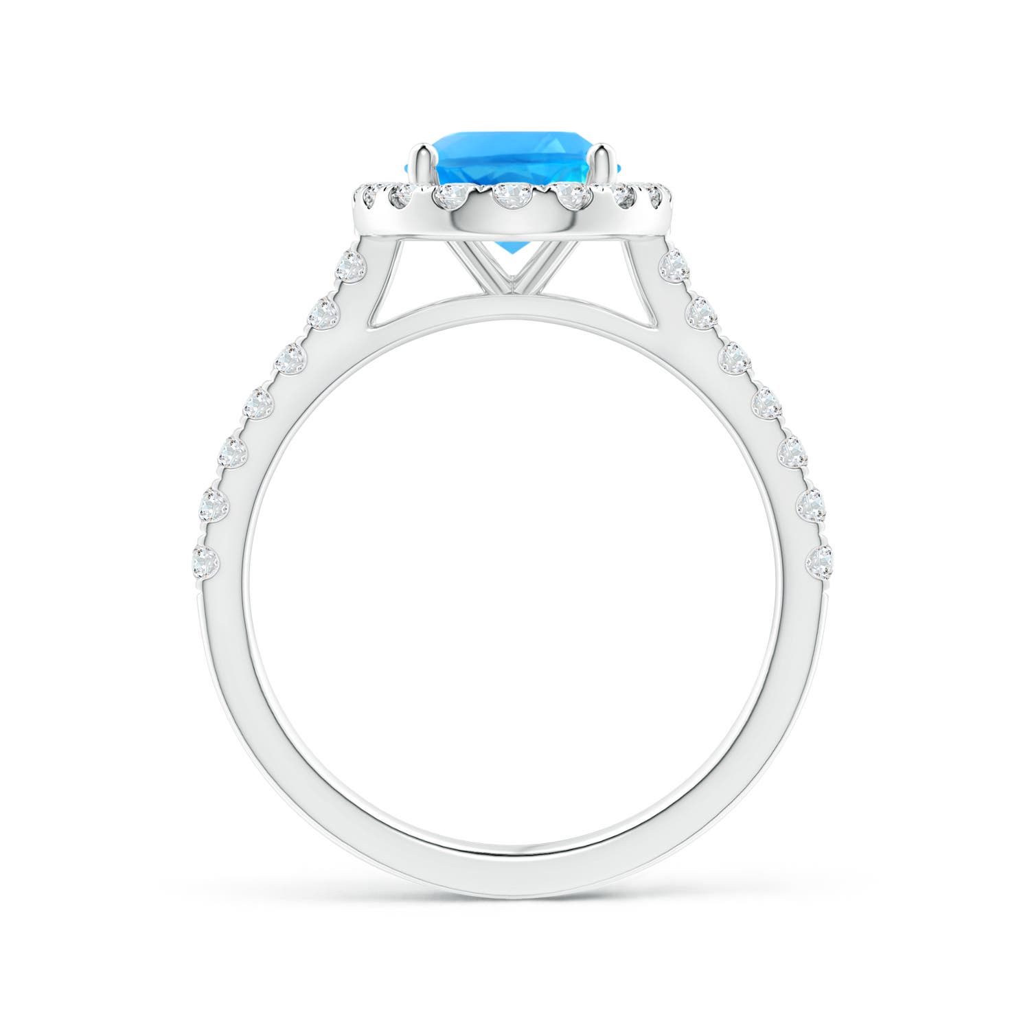 AAAA - Swiss Blue Topaz / 2.7 CT / 14 KT White Gold