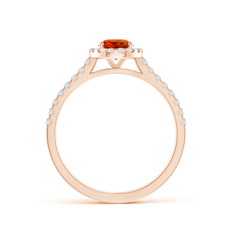 7x5mm AAAA Oval Spessartite Halo Ring with Diamond Accents in Rose Gold side-1