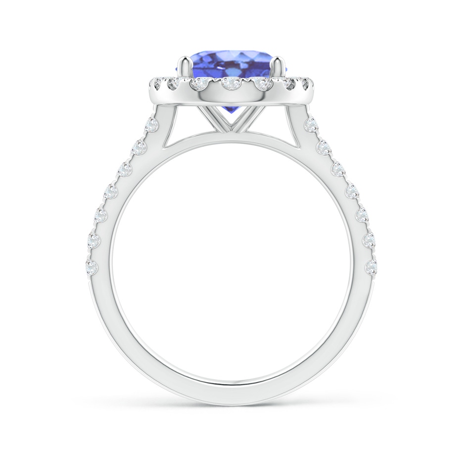 10x8mm A Oval Tanzanite Halo Ring with Diamond Accents in White Gold side-1