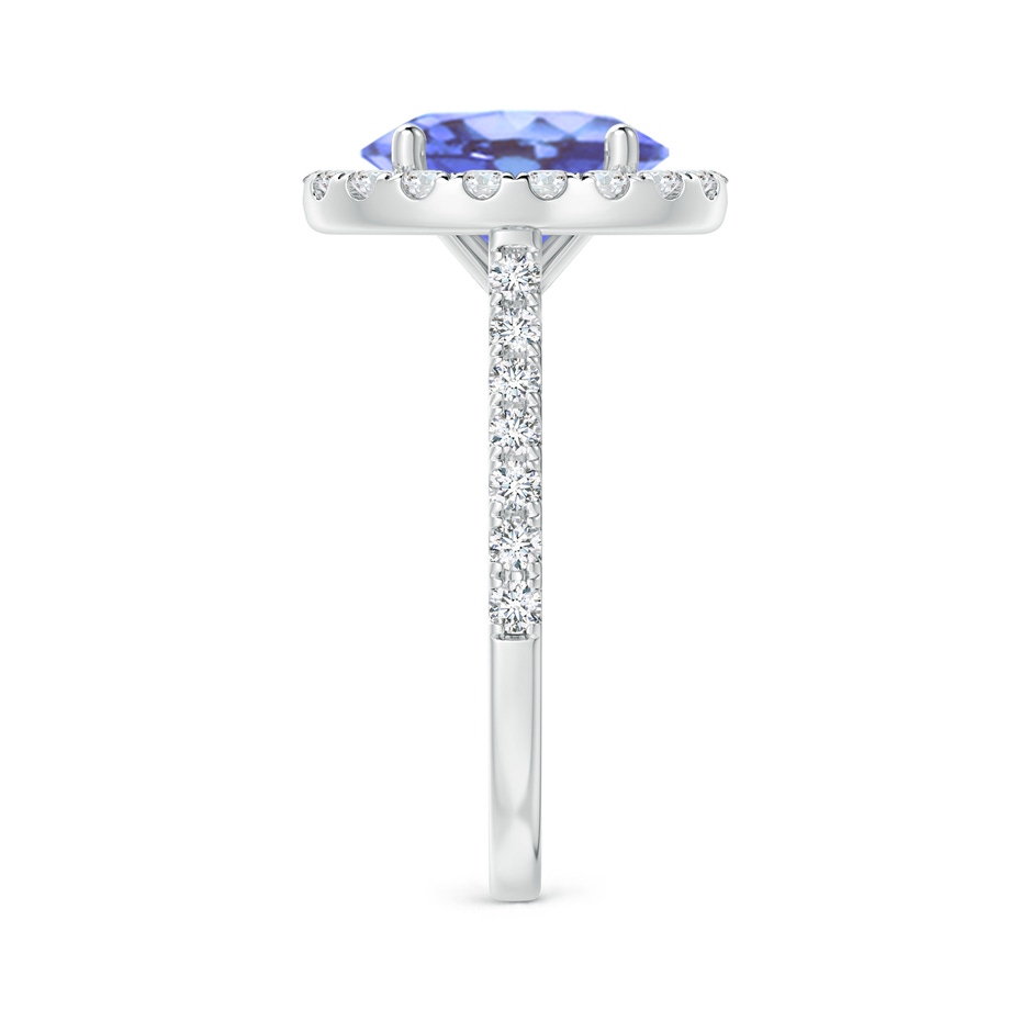 10x8mm A Oval Tanzanite Halo Ring with Diamond Accents in White Gold side-2