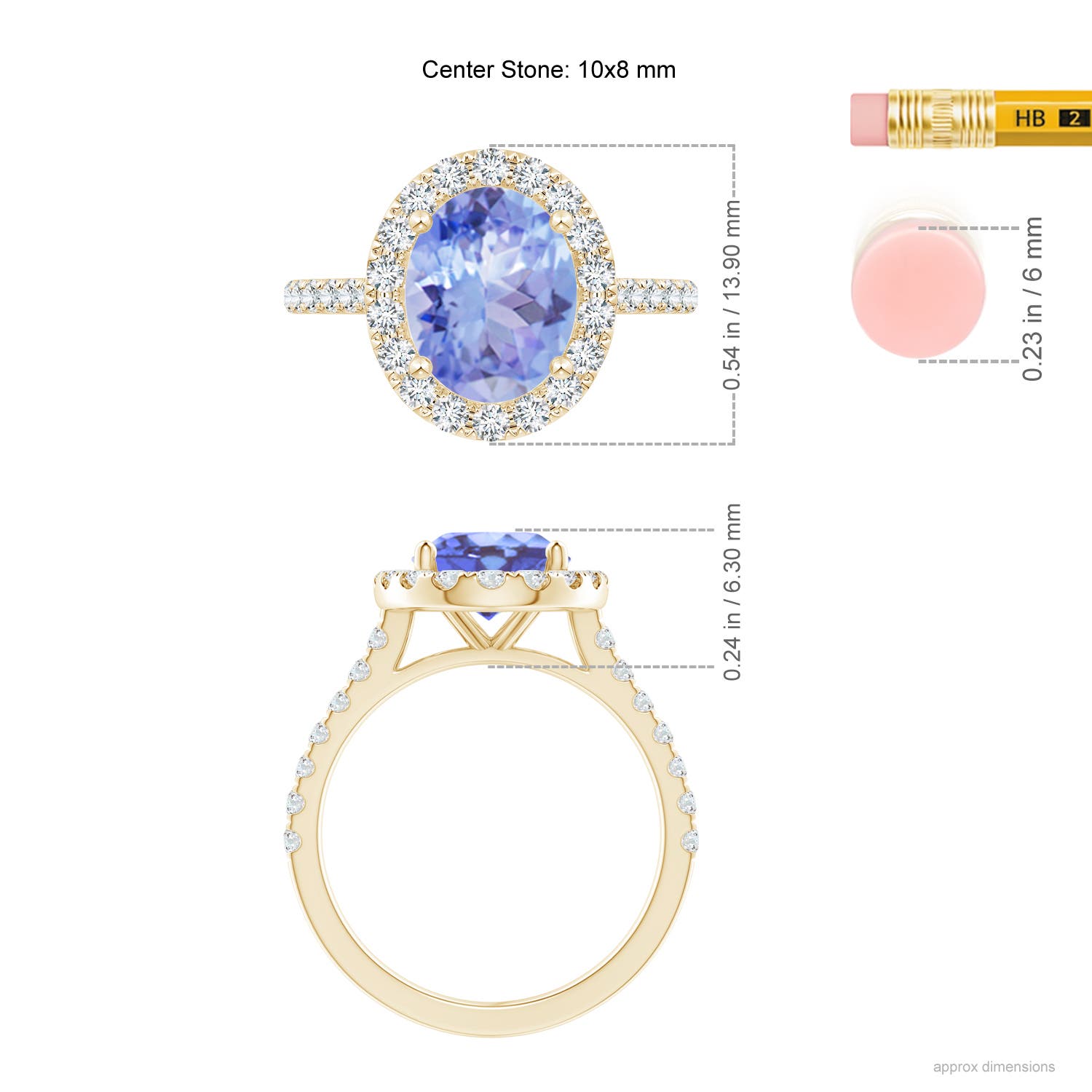 A - Tanzanite / 3.57 CT / 14 KT Yellow Gold