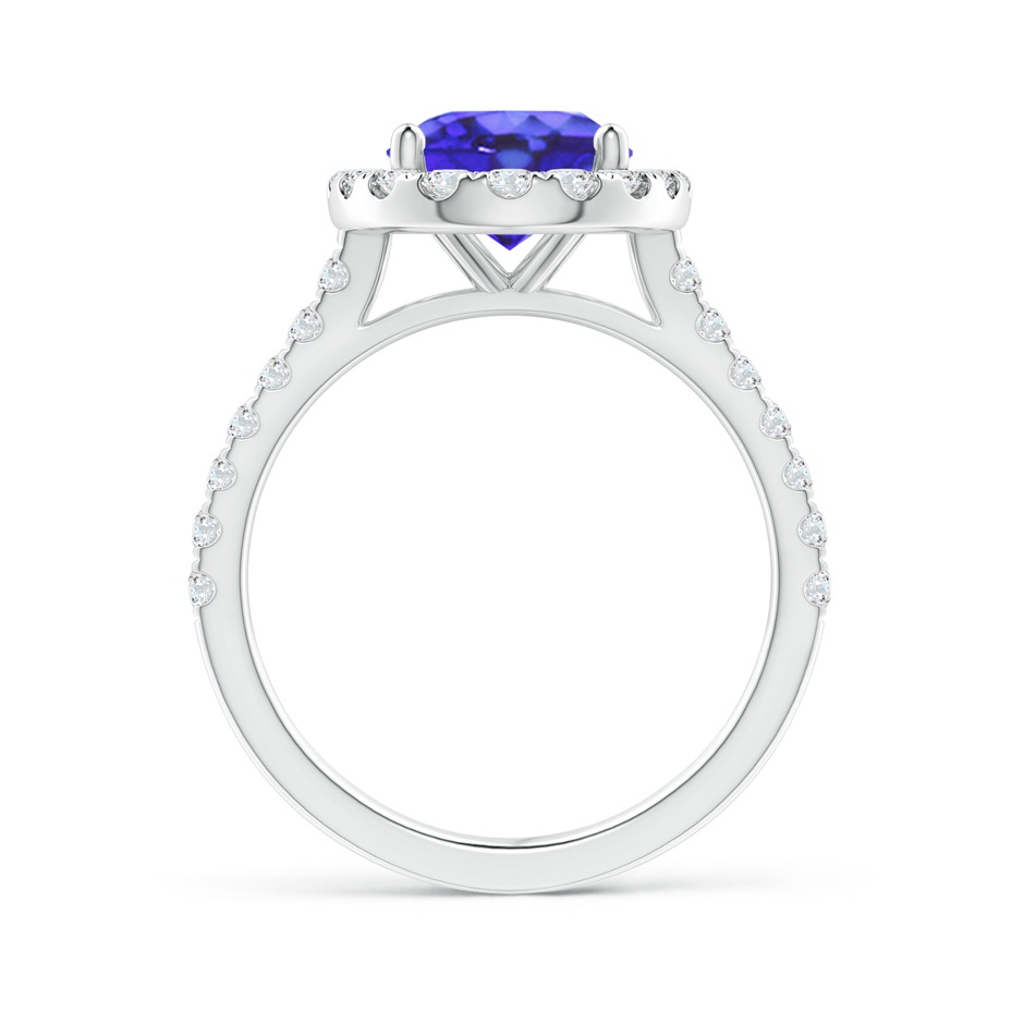 10x8mm AA Oval Tanzanite Halo Ring with Diamond Accents in P950 Platinum side-1