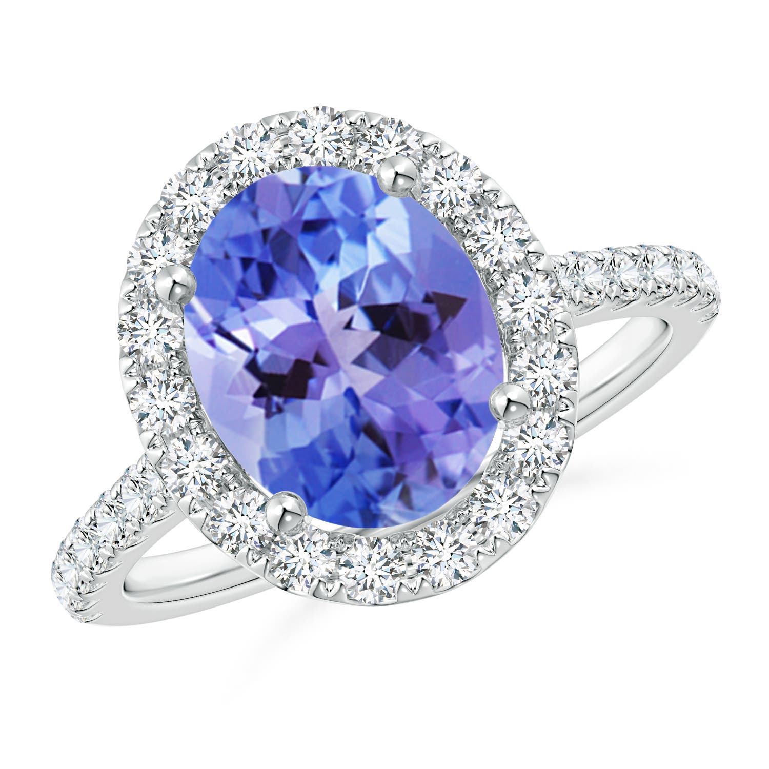 AA - Tanzanite / 3.57 CT / 14 KT White Gold